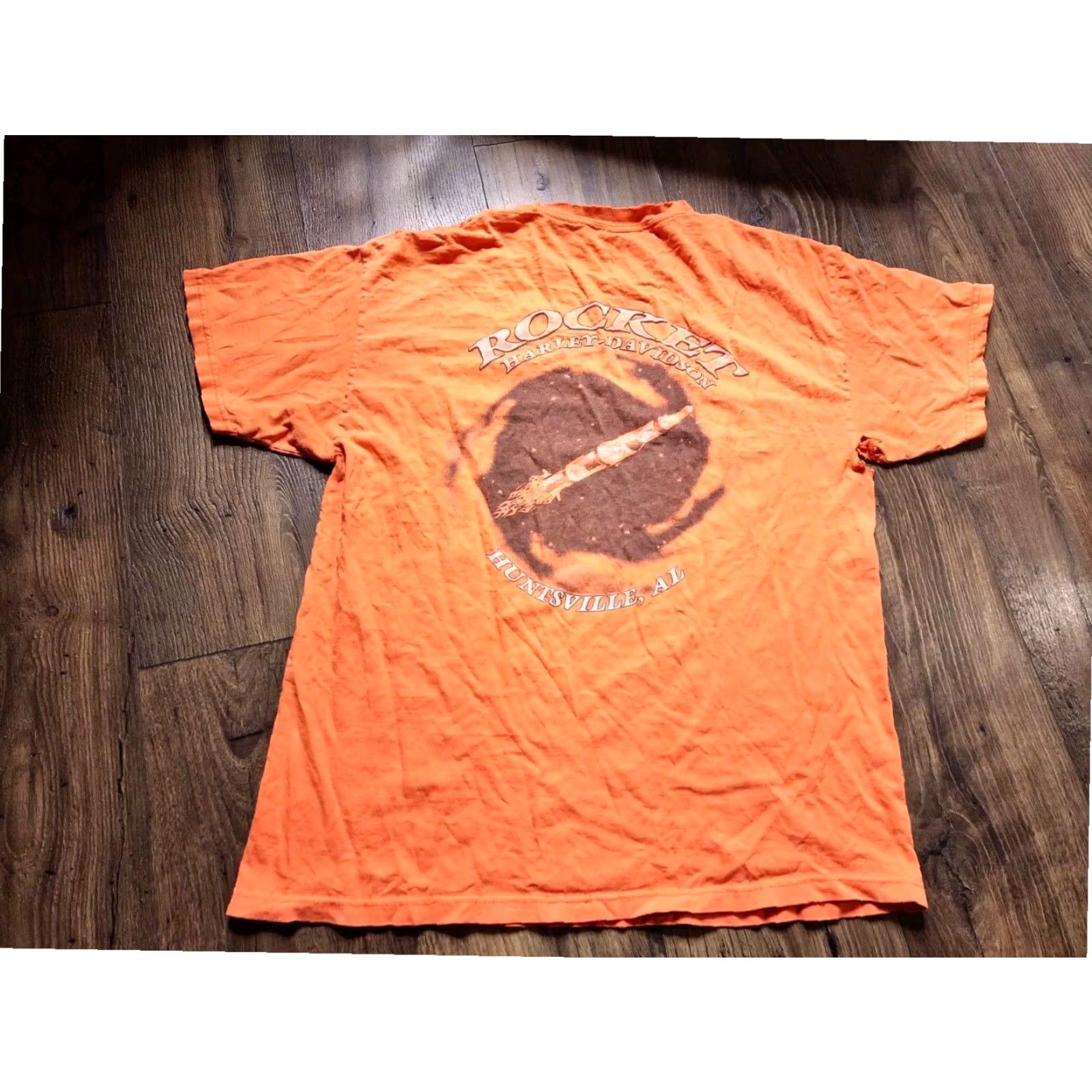 Harley Davidson VINTAGE Harley Davidson Rocket T Shirt Mens Large Orange Thrashed USA Biker Tee Size US L / EU 52-54 / 3 - 2 Thumbnail