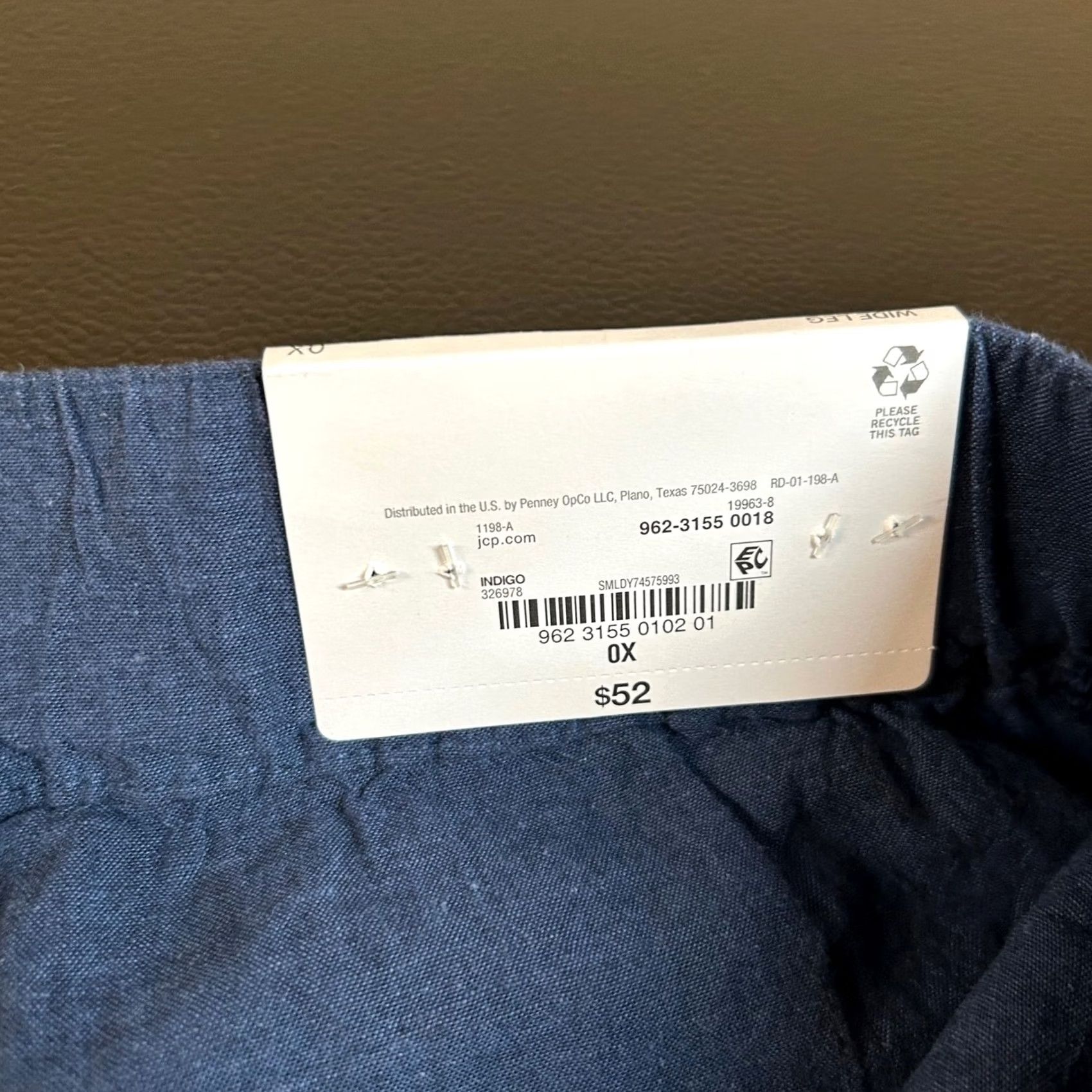 Liz Claiborne Liz Claiborne Pants Wide-Leg Crop Lounge Drawstring Blue Womens 0X 44x26" NWT Size 40" / US 18 - 3 Thumbnail