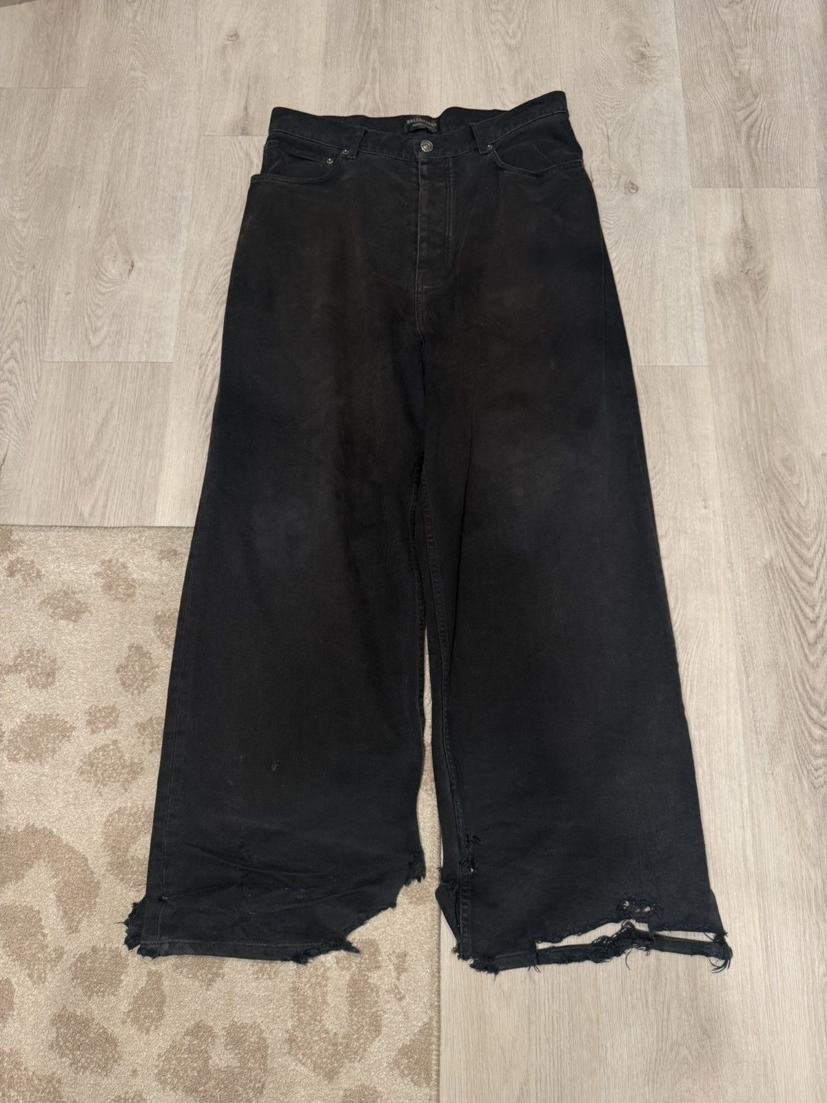 Pre-owned Balenciaga F/w 2023 Garde Robe Wide Leg Baggy Denim!! In Black