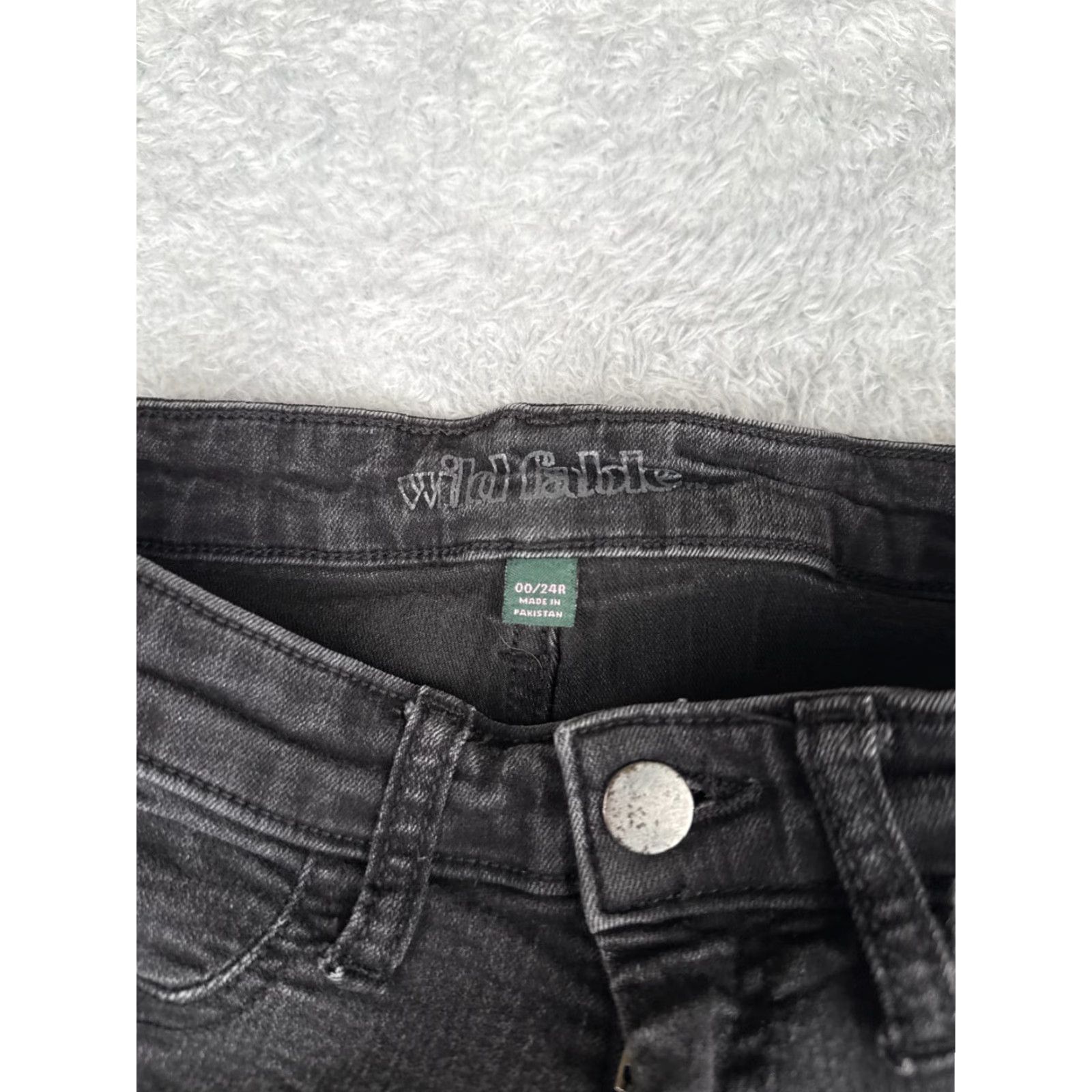 Vintage Wild Fabel Jeans 00 Black Mid Rise Skinny Cotton Blend 25x27 Womens Size 24" / US 00 / IT 34 - 6 Thumbnail