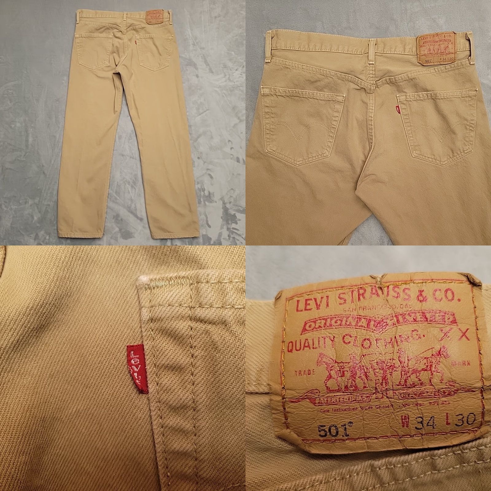 Etro VINTAGE Levis 501 Jeans Mens 34x30 Brown Beige Button Fly Made in USA Y2K Retro Size US 34 / EU 50 - 8 Thumbnail