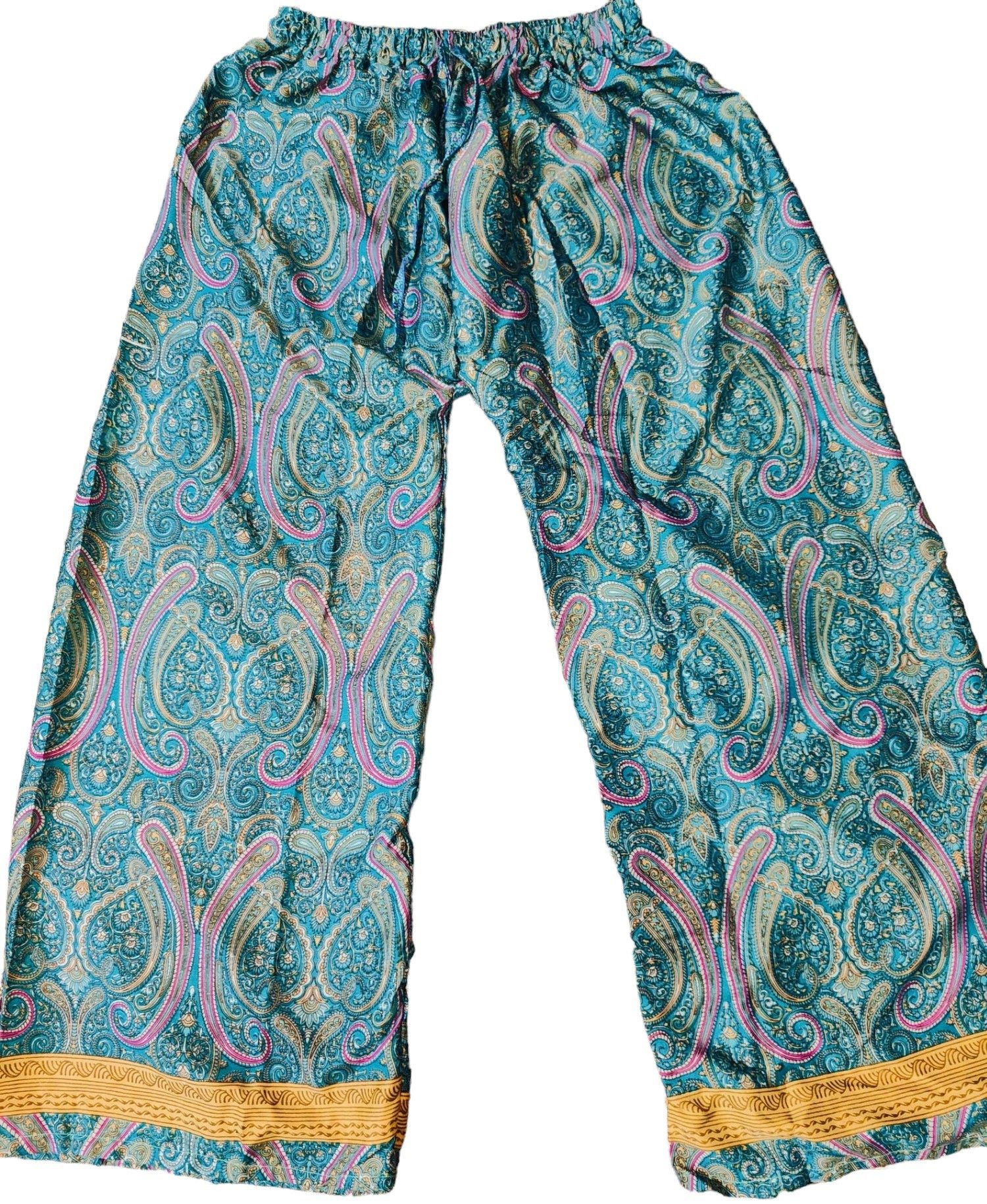 Poeme Bohemien Printed Silk Pant, Comfortable Summer Wear Paint Size 38" / US 16 / IT 52 - 4 Thumbnail