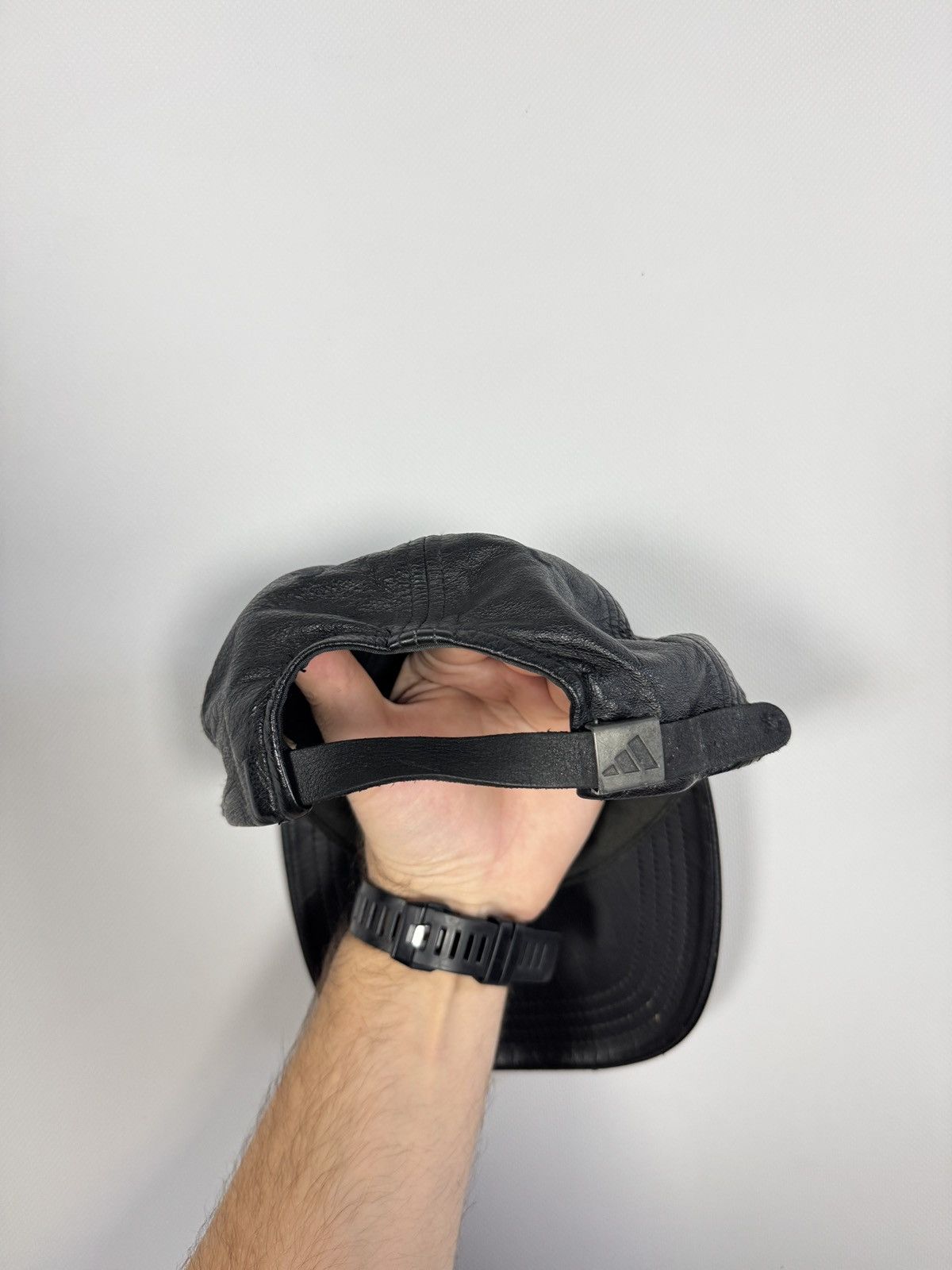 Adidas Rare Vintage 90s Adidas Black Leather Baseball Cap One Size Size ONE SIZE - 6 Thumbnail