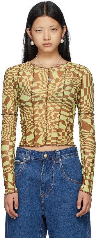 SSENSE OMIGHTY SSENSE Exclusive Green Mesh Stevie Top Size L / US 10 / IT 46 - 2 Thumbnail