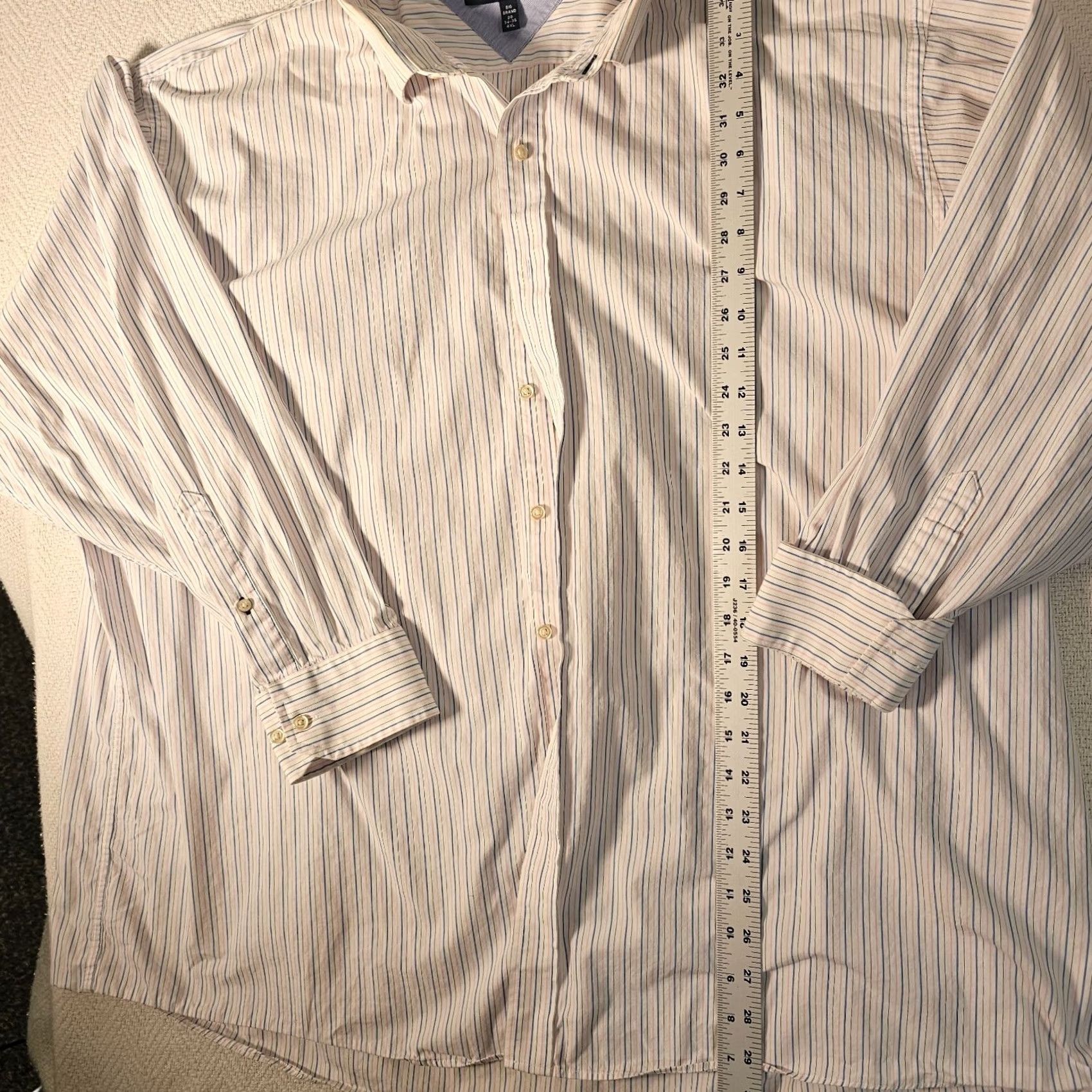 Tommy Hilfiger VINTAGE Tommy Hilfiger Men Button Down Shirt Long Sleeve Cotton White Striped Size 4XL Size US XXL / EU 58 / 5 - 6 Thumbnail