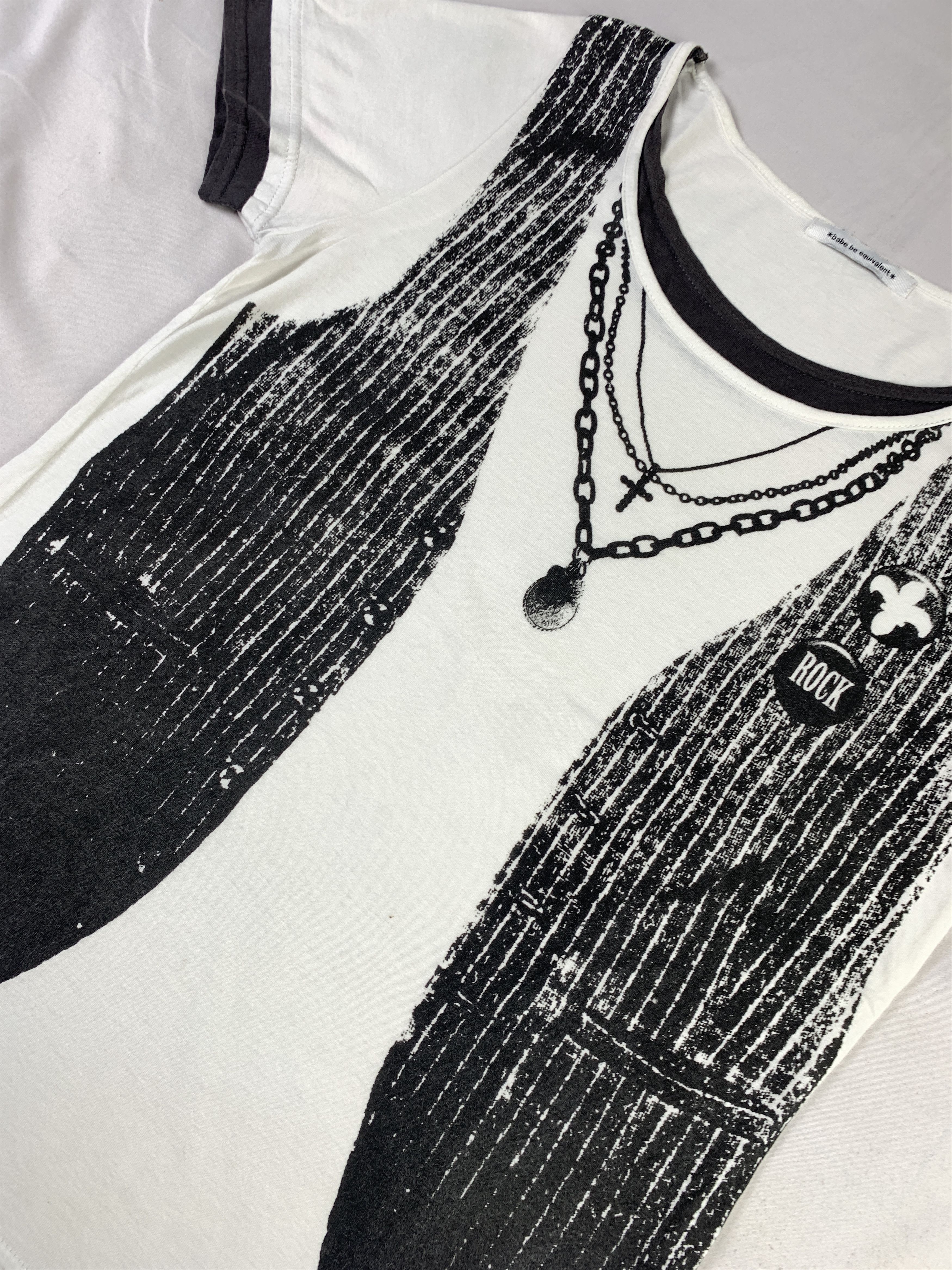 Japanese Brand babe be equivalent Necklace Vest Print Tee (M) Size M / US 6-8 / IT 42-44 - 6 Thumbnail