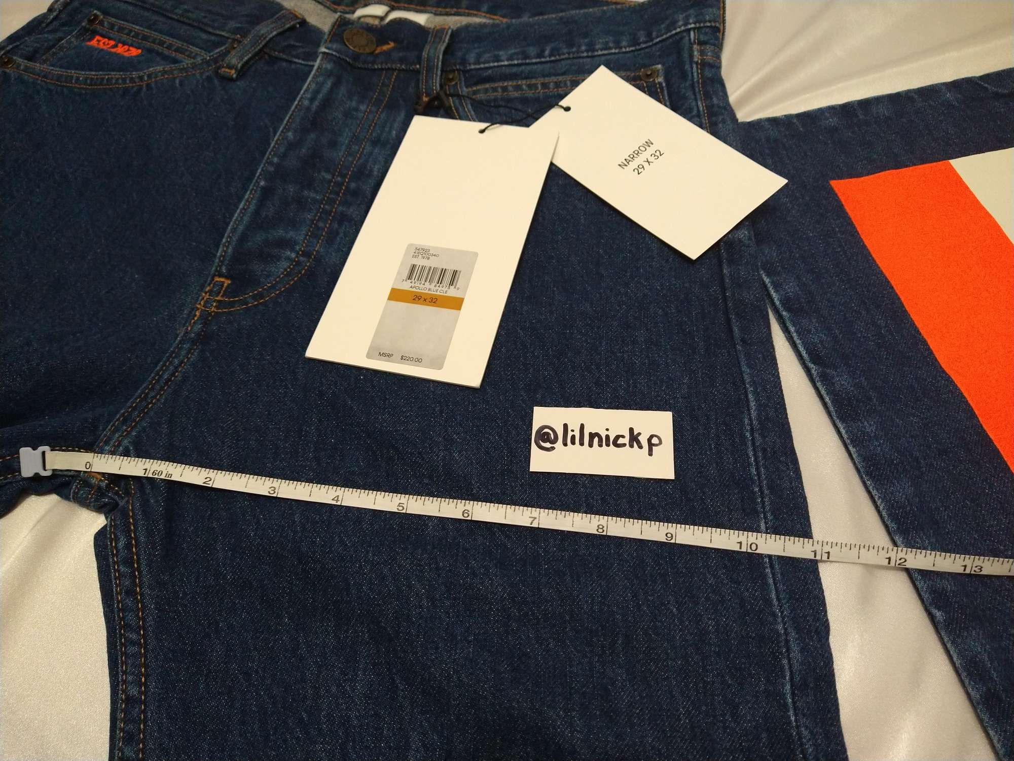 Calvin Klein 205W39NYC EST. 1978 Narrow Leg Apollo Blue Jeans Size US 29 - 8 Thumbnail