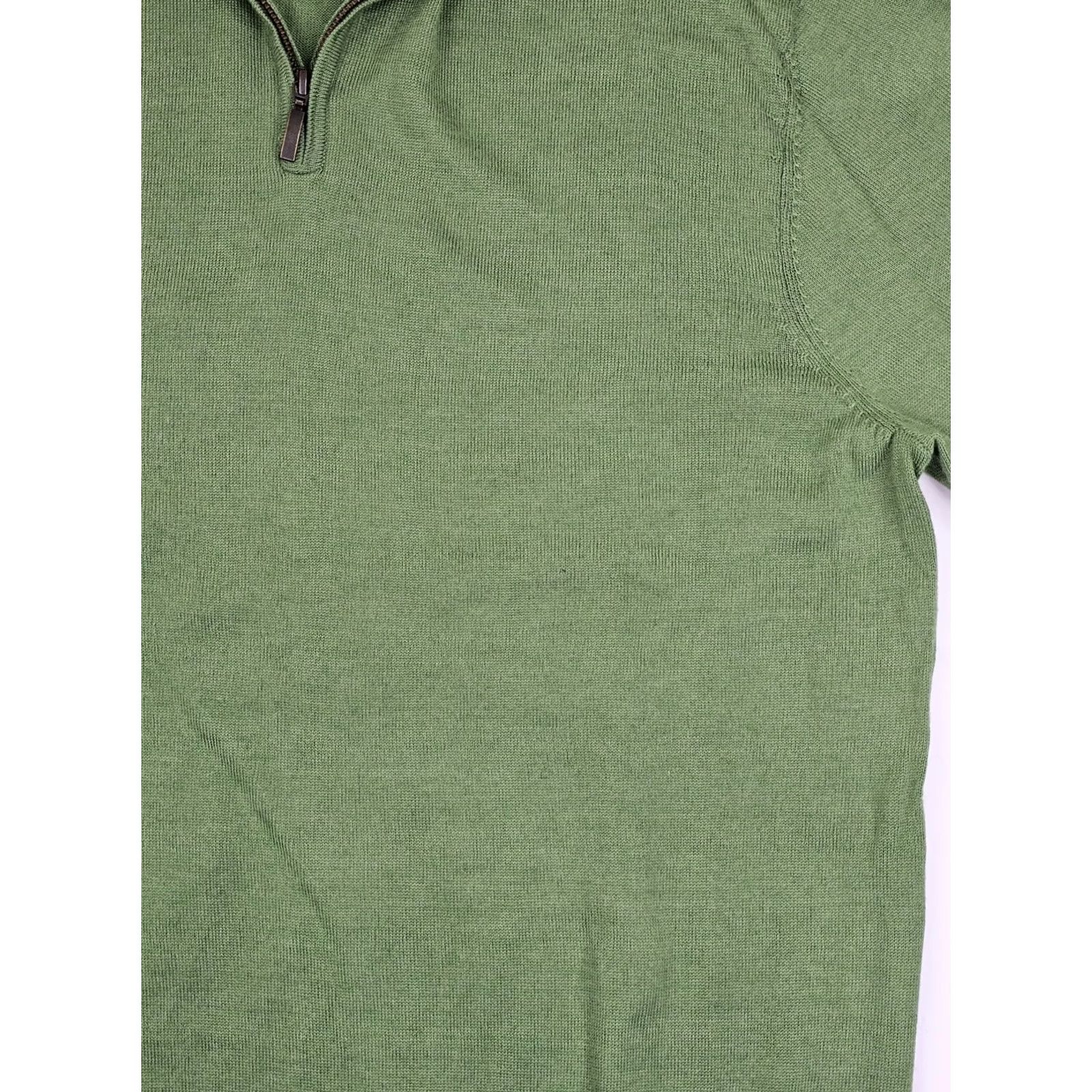 Club Room Club Room Italian Spun Yard Merino Wool Blend 1/4 Zip Sweater Men L Green Size US L / EU 52-54 / 3 - 2 Thumbnail