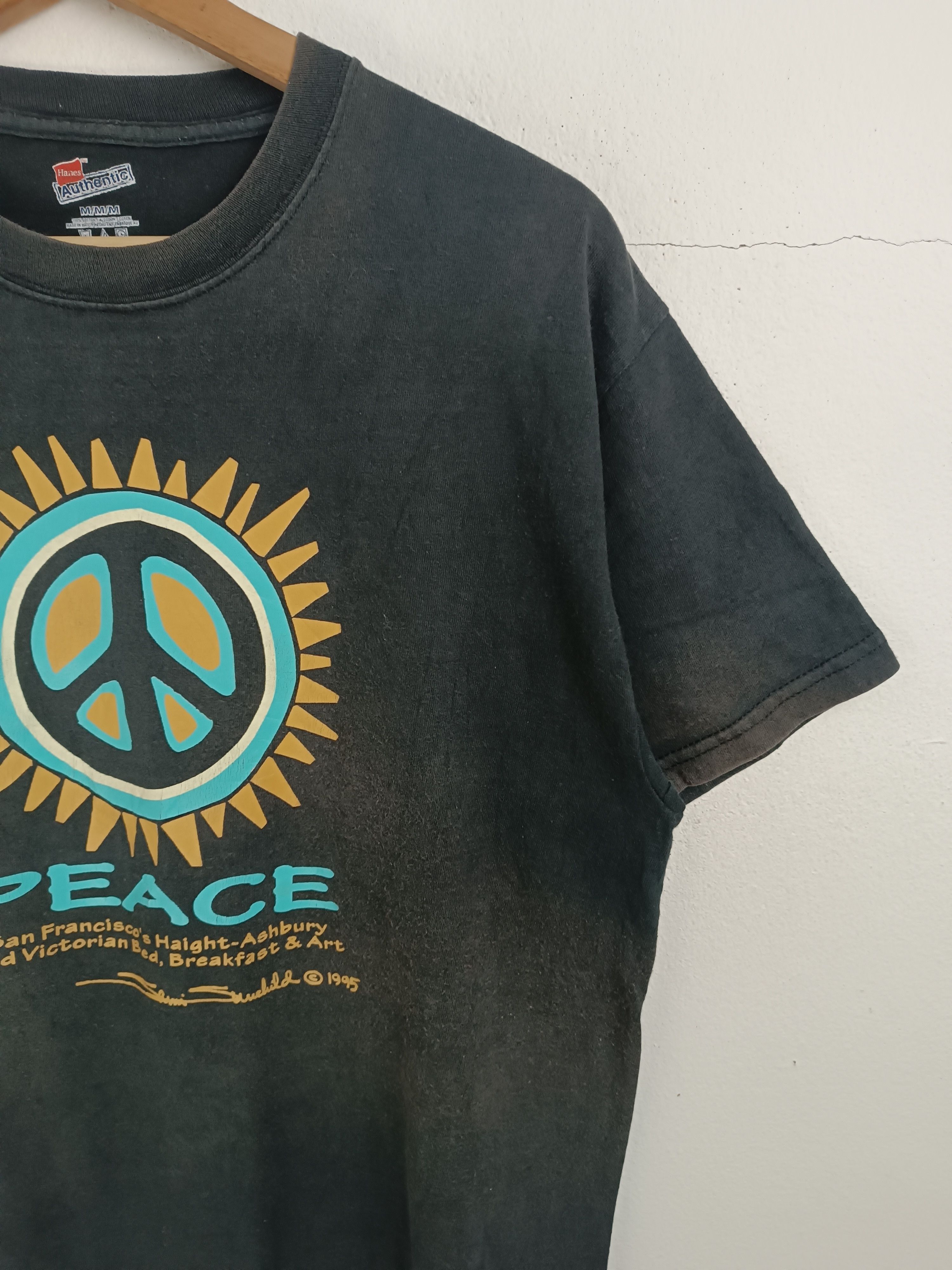 Vintage VINTAGE FADED PEACE LOGO TEE FREEDOM WOODSTOCK VERY RARE Size US M / EU 48-50 / 2 - 5 Thumbnail