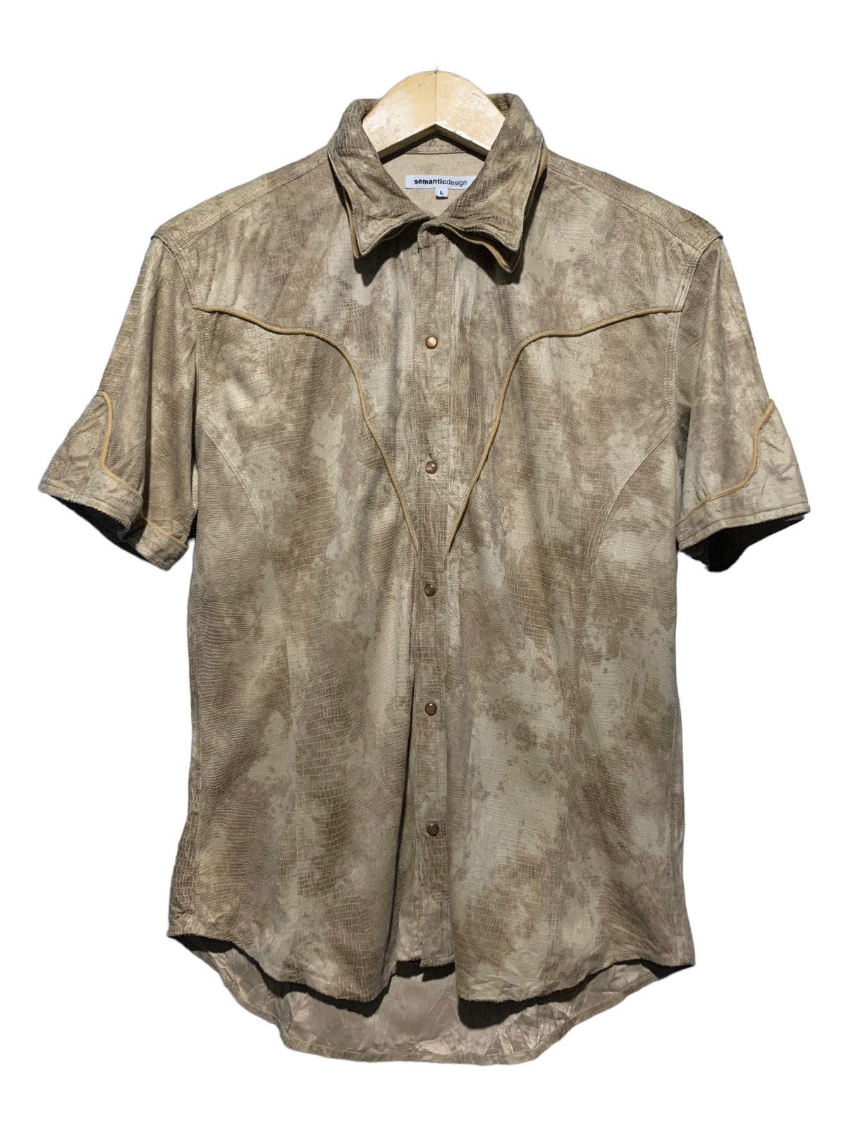 If Six Was Nine Semantic Design snakeskin texture double collar shirt Size US M / EU 48-50 / 2 - 1 Thumbnail