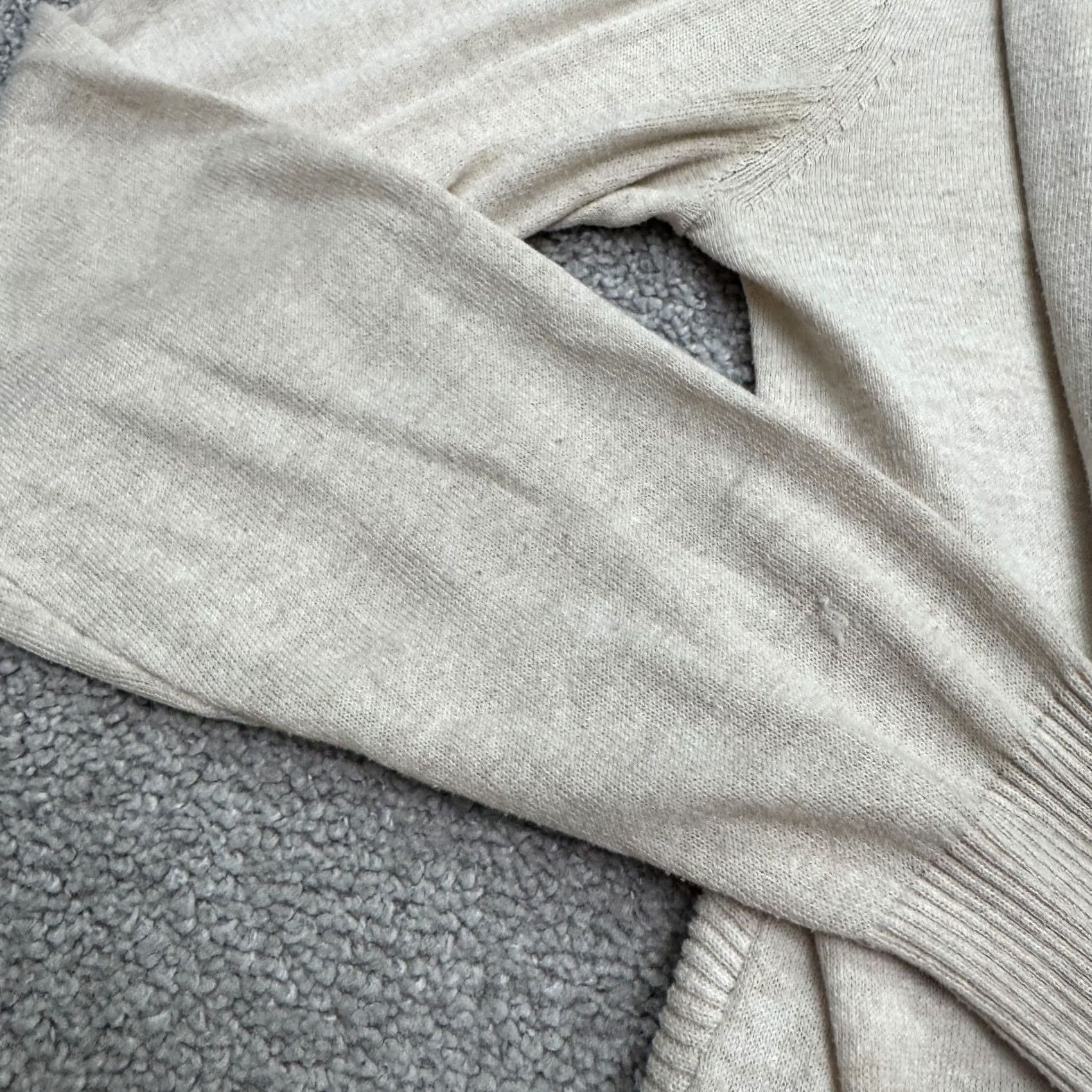 Athleta Athleta Cardigan Sweater Womens Medium Beige Knit Open Front Thumbholes Stretch Casual Shirt Womens Size M / US 6-8 / IT 42-44 - 5 Thumbnail