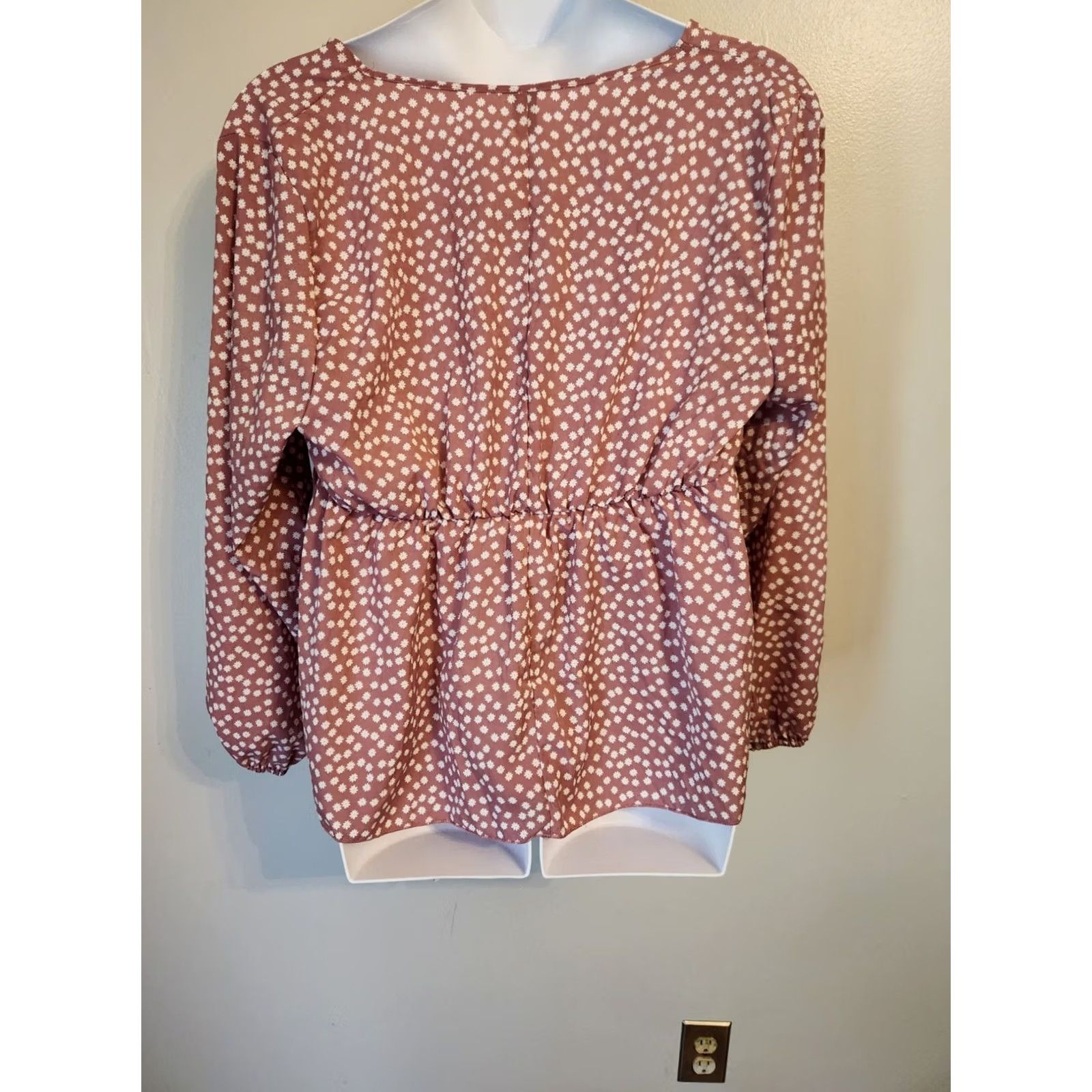 Shein Shein Curve Mauve Daisy Floral Tie Front Top 3X Size XXL / US 16-18 / IT 52-54 - 5 Thumbnail