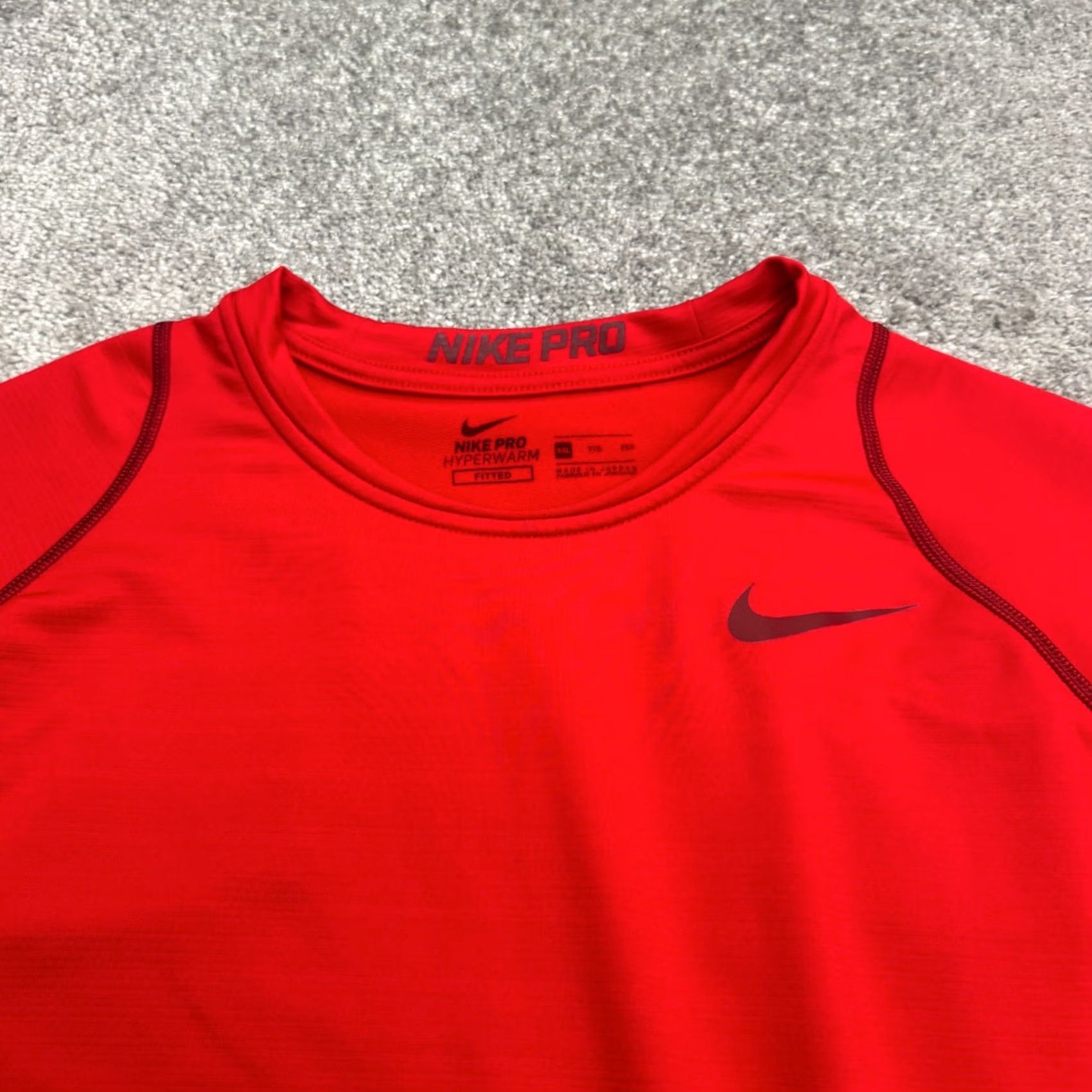Nike Nike Pro Hyperwarm Fitted Long Sleeve T-Shirt Mens 2XL Red Training Tee Size US XXL / EU 58 / 5 - 3 Thumbnail