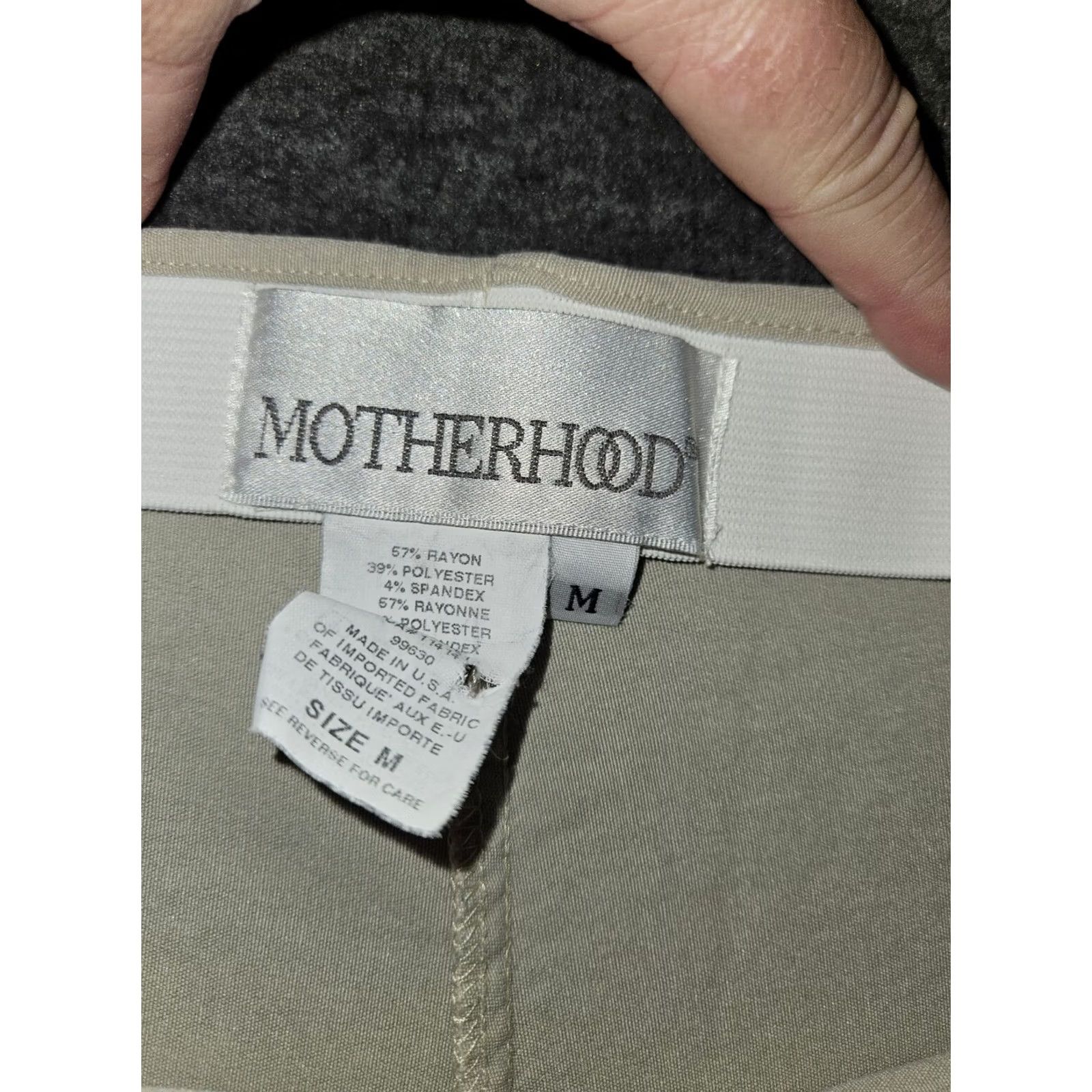 Vintage Motherhood Pants Women's Medium Tan Straight Leg Pullon Stretch Made in USA Size 32" / US 10 / IT 46 - 2 Thumbnail