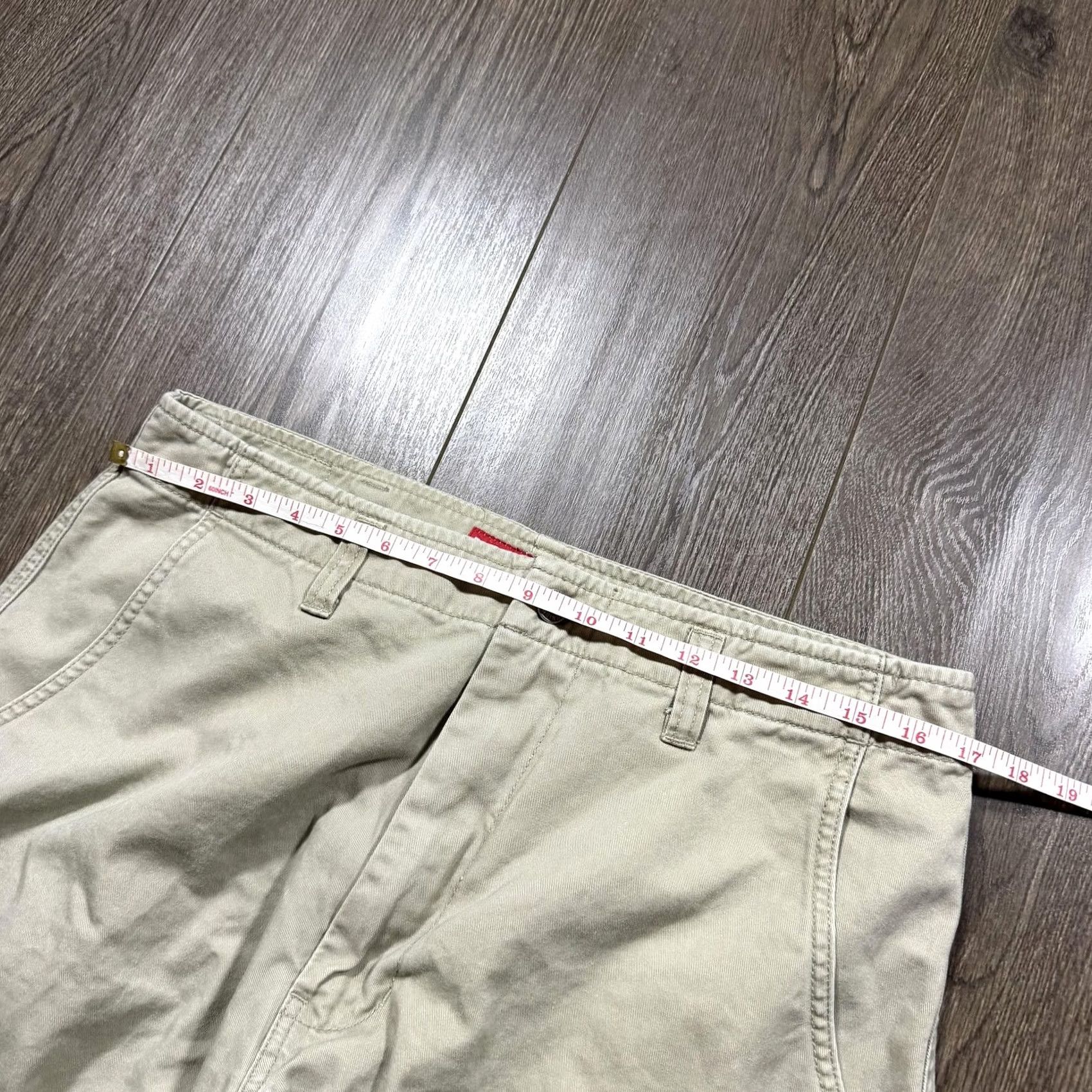 Vintage Baggy Y2K Cargo Pants Mens 34x30 Beige Canvas Relaxed Wide Leg Utility Fit Size US 34 / EU 50 - 5 Thumbnail