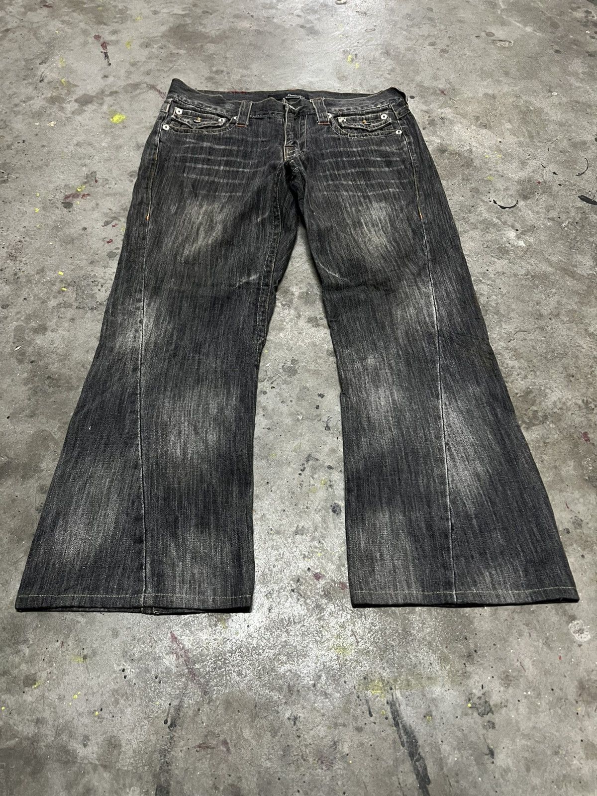 Designer × Japanese Brand FLARED🔥DOMINATE BRAND DISTRESSED DENIM PANT Size US 34 / EU 50 - 2 Thumbnail