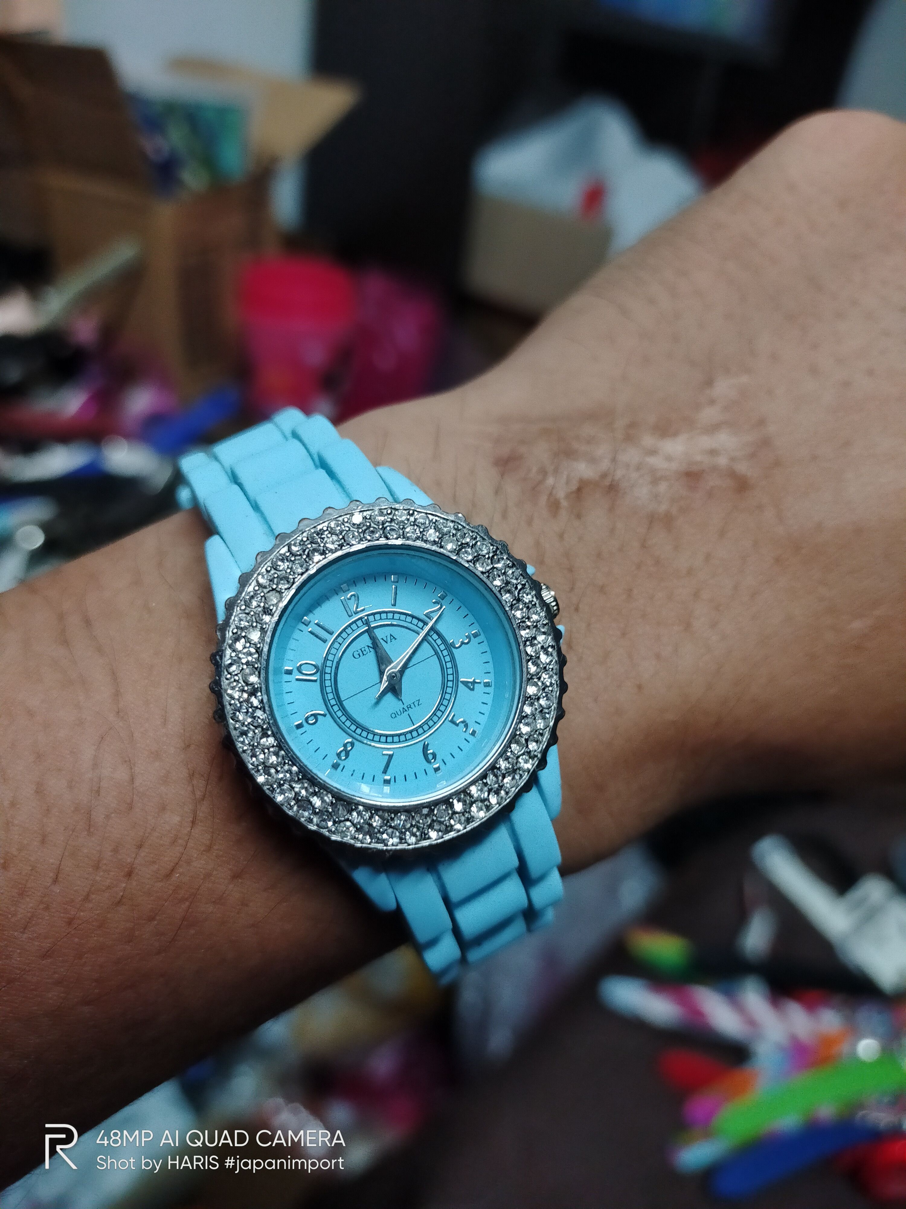 image of Cool Blue Geneva Watch By Japan Made, Women's