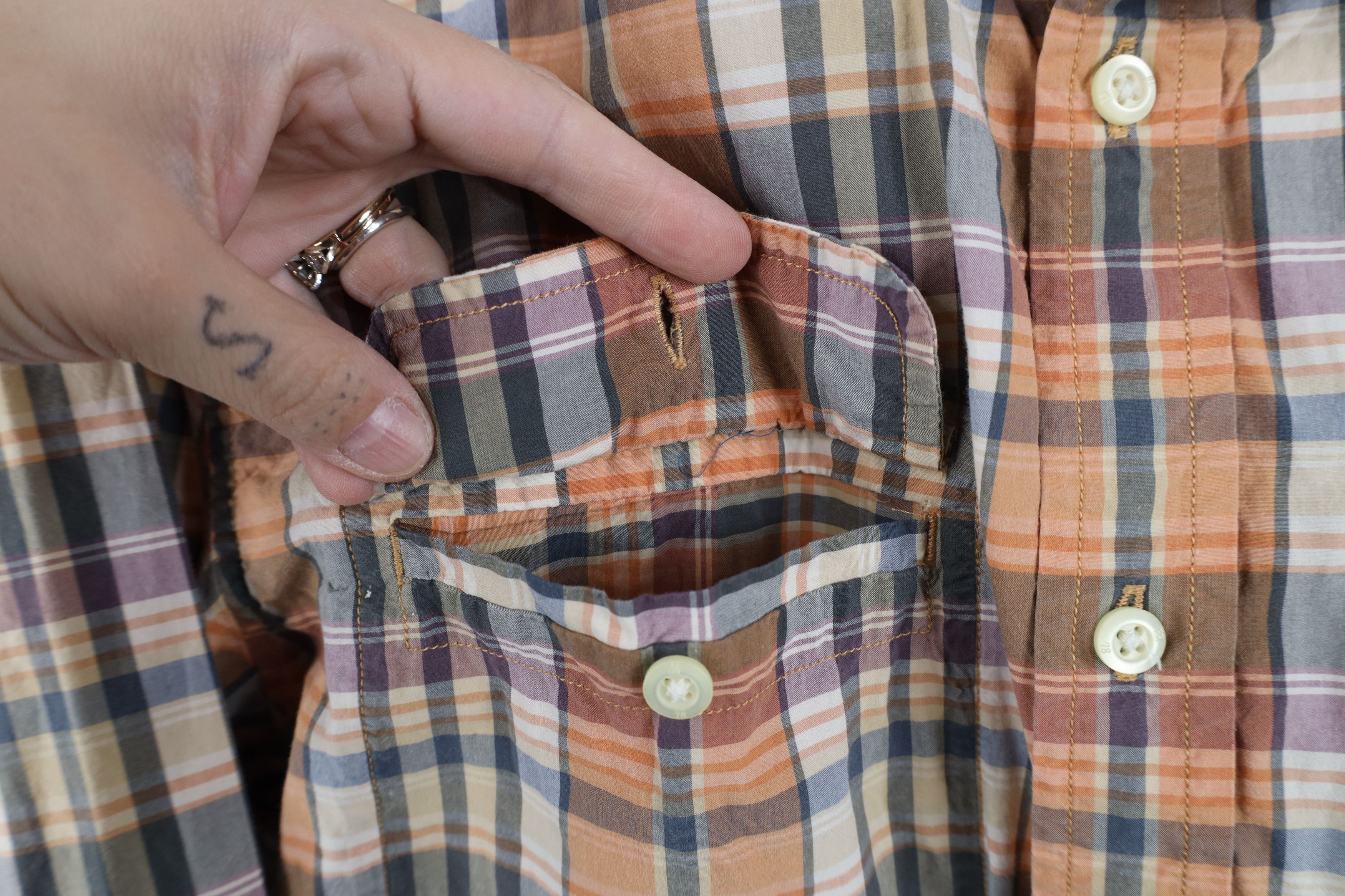 Banana Republic Y2K Banana Republic Pocket Collared Button Shirt Plaid Size US L / EU 52-54 / 3 - 4 Thumbnail