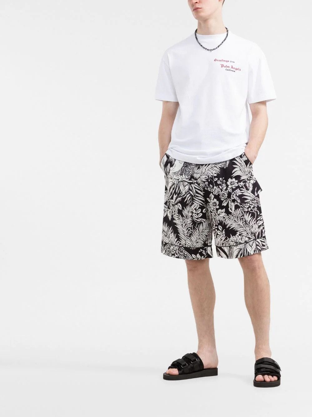 Palm Angels o1y0325 Logo Short in White/Black Size US 34 / EU 50 - 5 Thumbnail