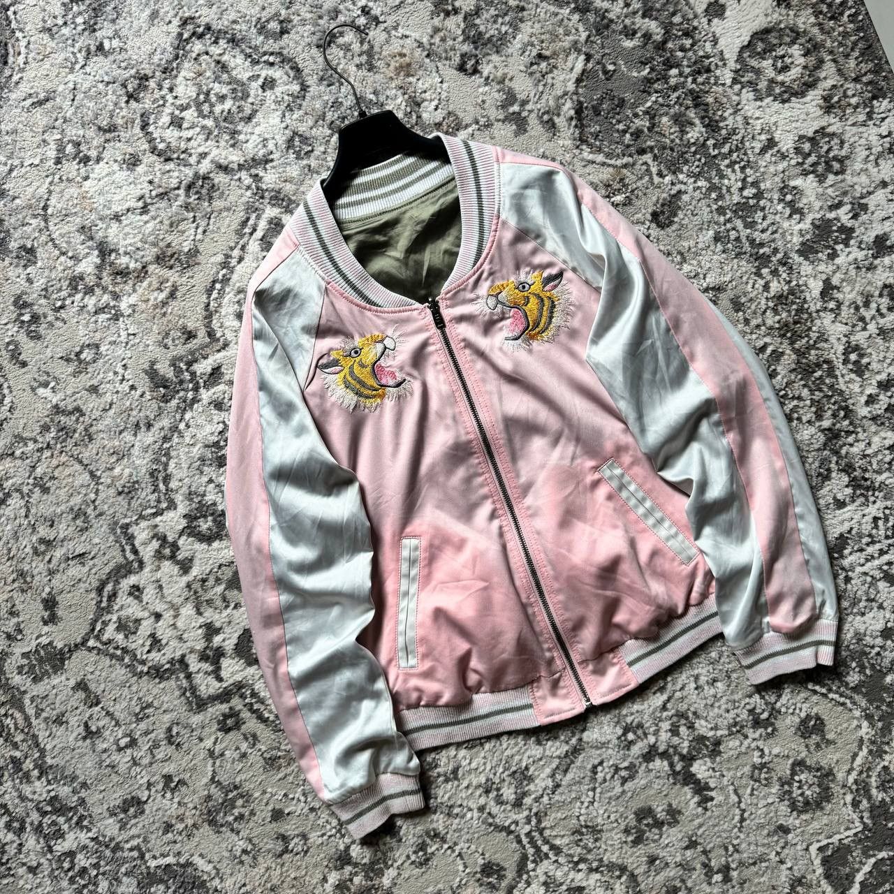 Japanese Brand Japanese Sukajan Souvenir Satin Embroidered Tiger Zip Bomber Size L / US 10 / IT 46 - 4 Thumbnail