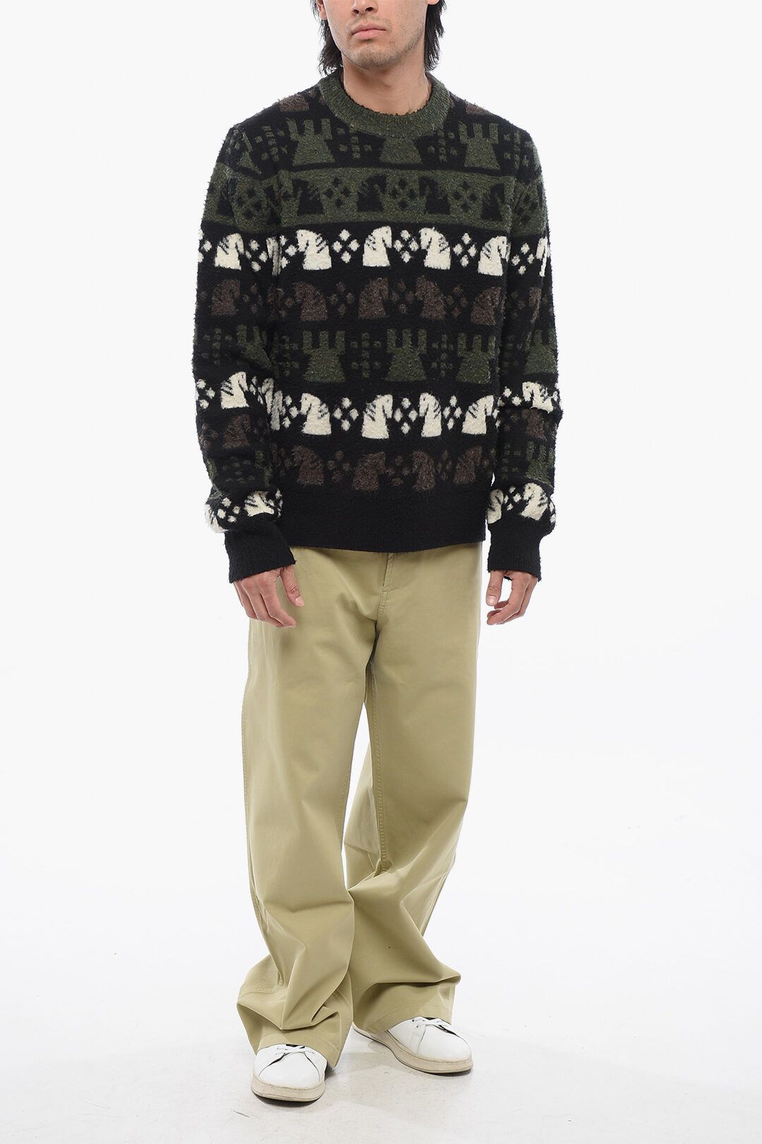 Burberry og1mm1125 Embroidered Wool Chess Crewneck Sweater in Multi Size US S / EU 44-46 / 1 - 4 Thumbnail