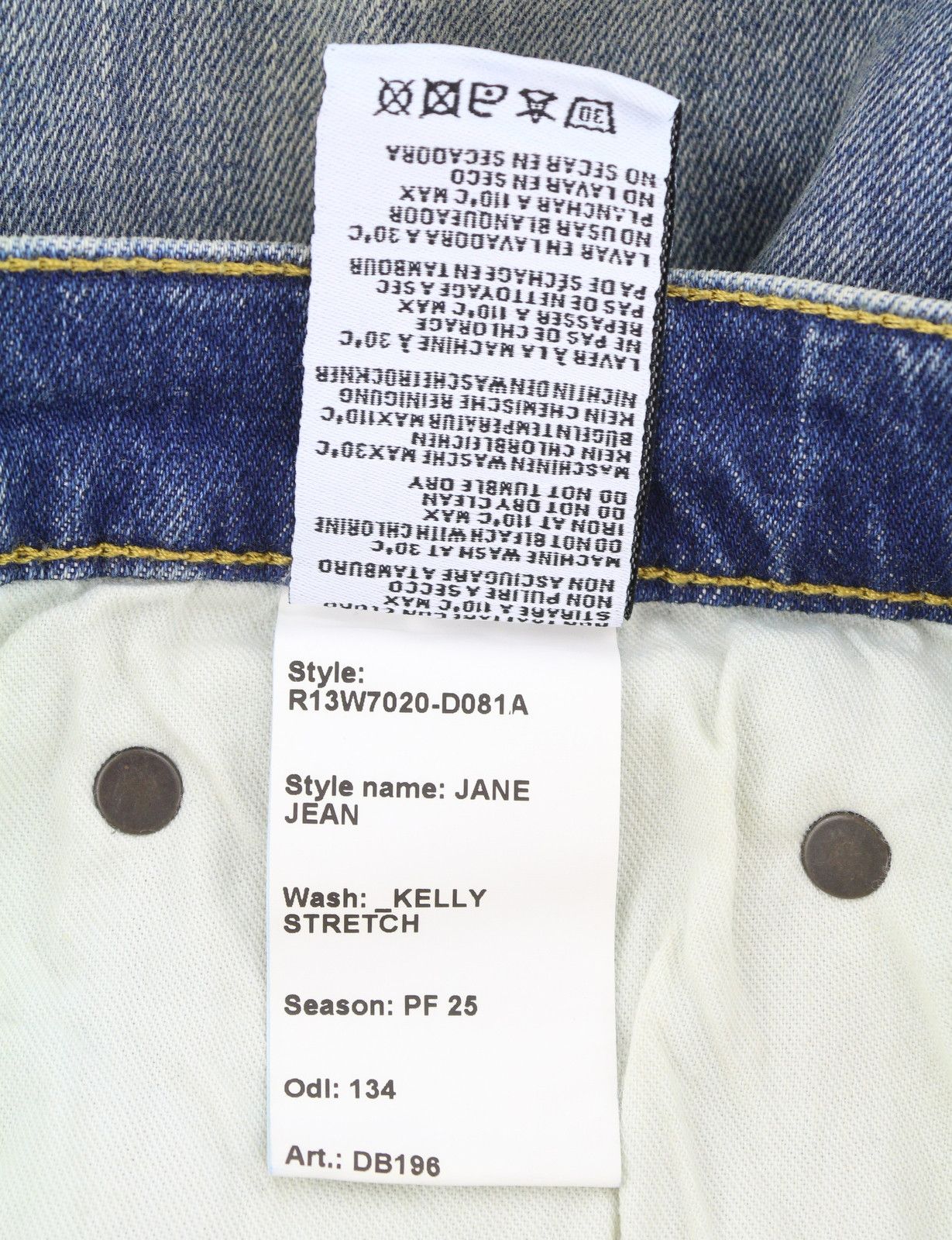 R13 JANE 28 Kelly Stretch Flared Blue PF25 Jeans 87209 Size 28" / US 6 / IT 42 - 9 Thumbnail