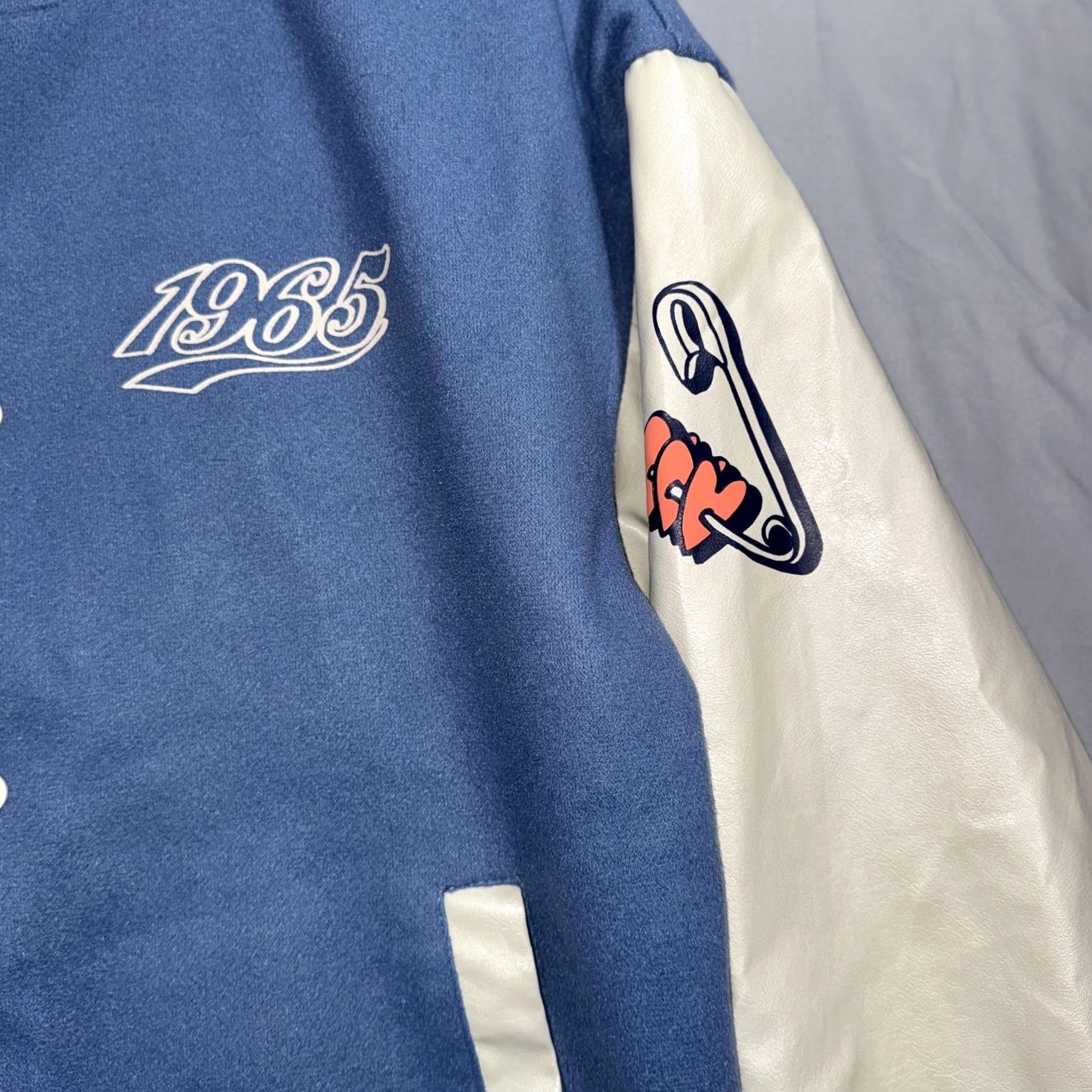 Vintage VAMTAC Varsity Jacket Mens M Blue White Heart Graphic 1965 Snap Button Jacket Size US M / EU 48-50 / 2 - 4 Thumbnail