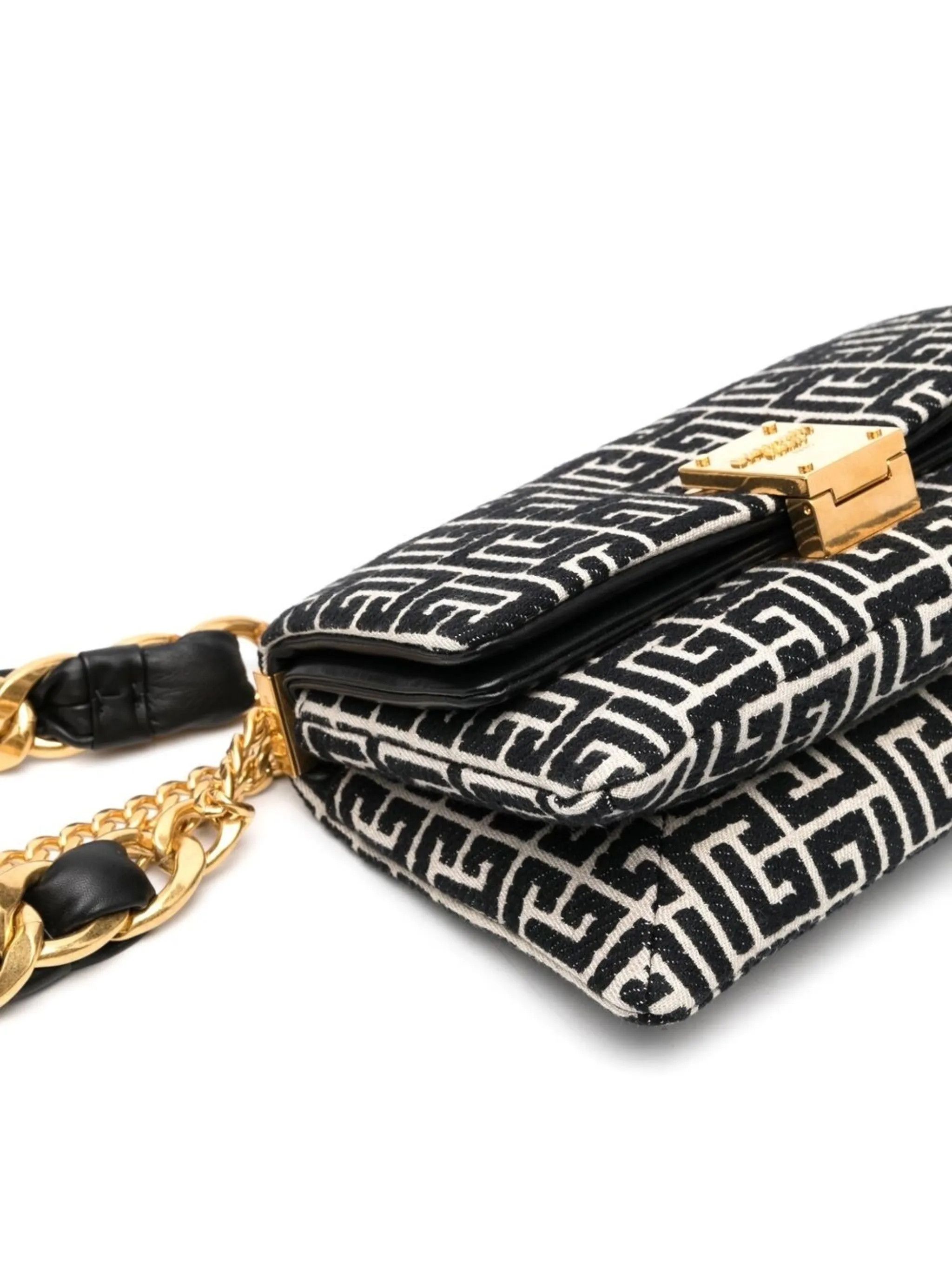 Balmain o1mt1gz0326 Size: OS / 1945 Soft Crossbody Bag Black/White Size ONE SIZE - 5 Thumbnail