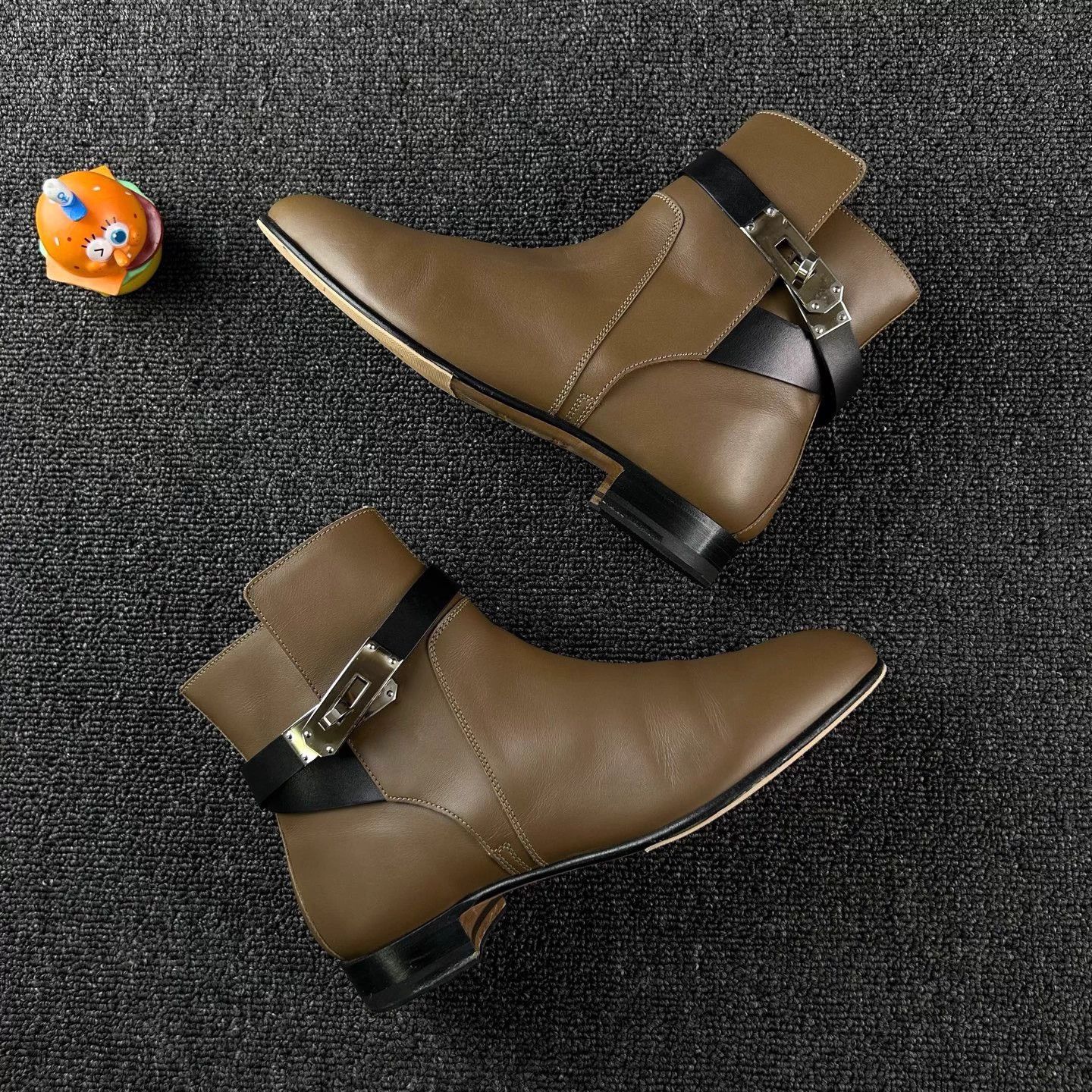 Hermes Hermes brown short boots EU36 Kelly lock Size US 5 / IT 35 - 4 Thumbnail