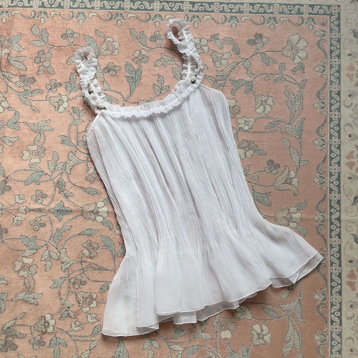 Victoria's Secret Victoria’s Secret White Chiffon Mini Slip Dress (L–XL) Size XL / US 12-14 / IT 48-50 - 10 Thumbnail