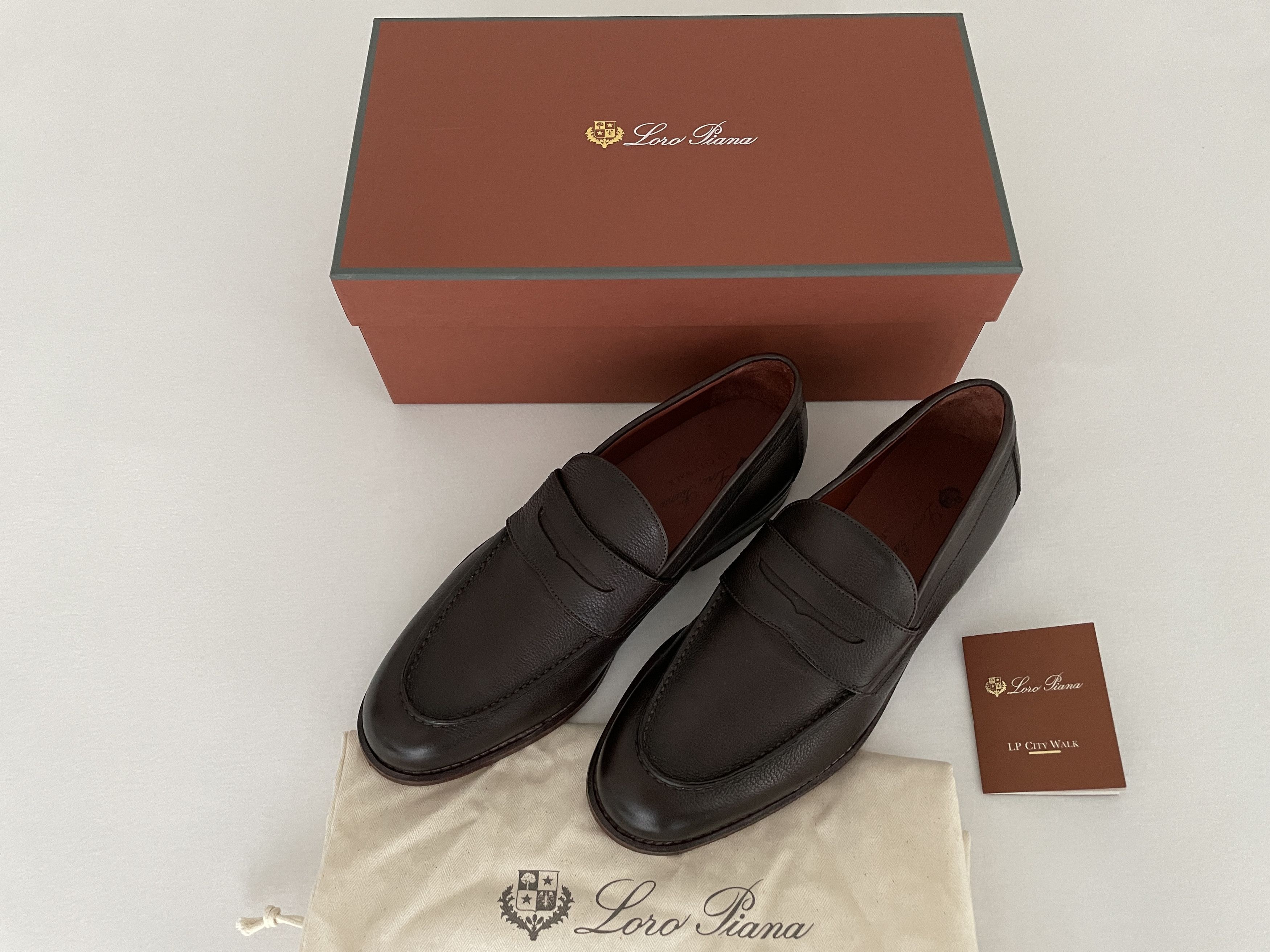 Loro Piana City Walk English Grain Leather Loafers Size US 9 / EU 42 - 2 Thumbnail
