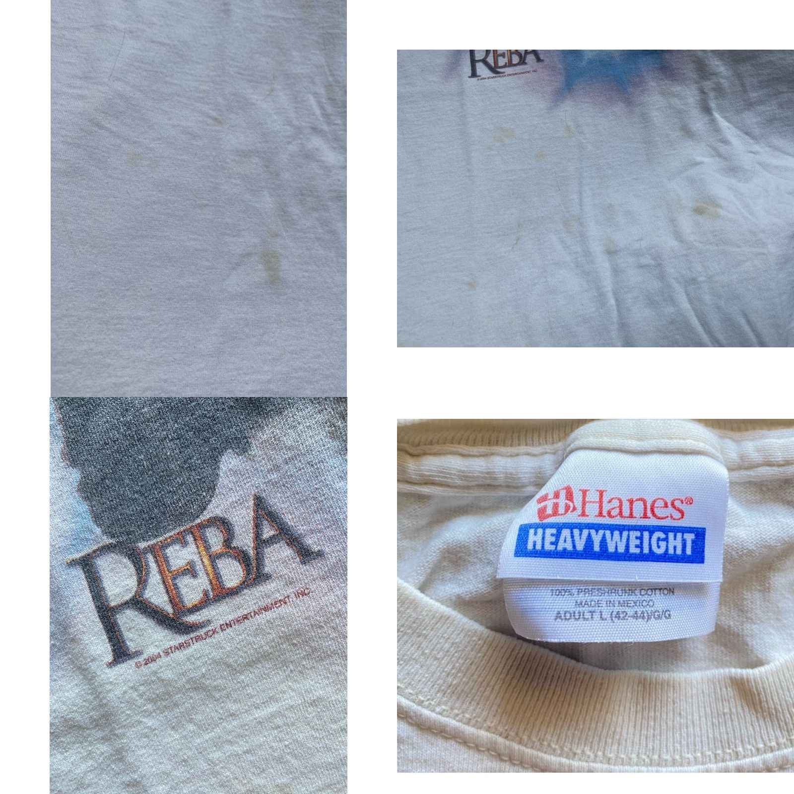 Hanes VINTAGE 2004 Reba McEntire T Shirt Hanes White Men’s Large Short Sleeve Mens L White Short Sleeve 2000s Size US L / EU 52-54 / 3 - 8 Thumbnail