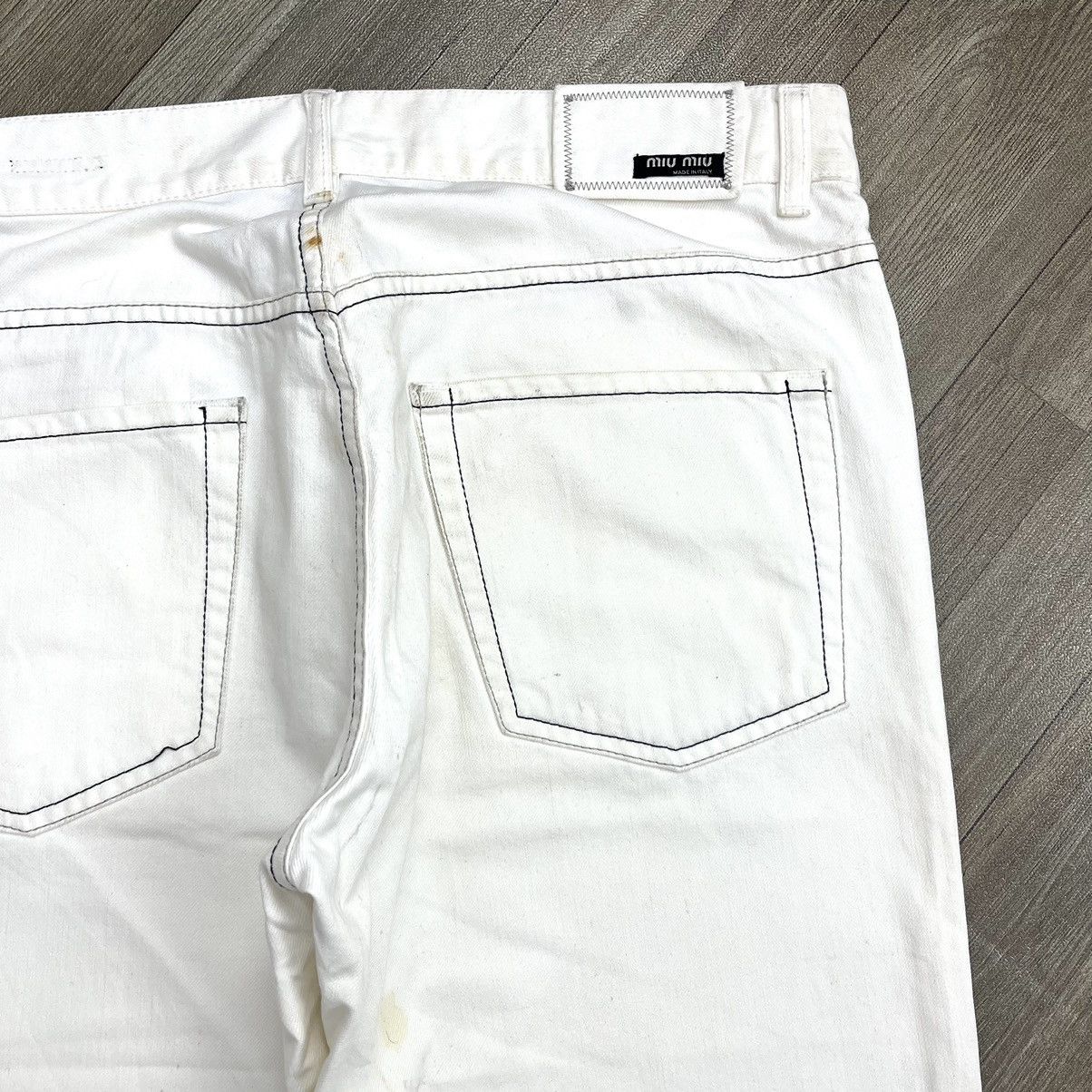Miu Miu Miu Miu Denim White Pants Size US 30 / EU 46 - 10 Thumbnail