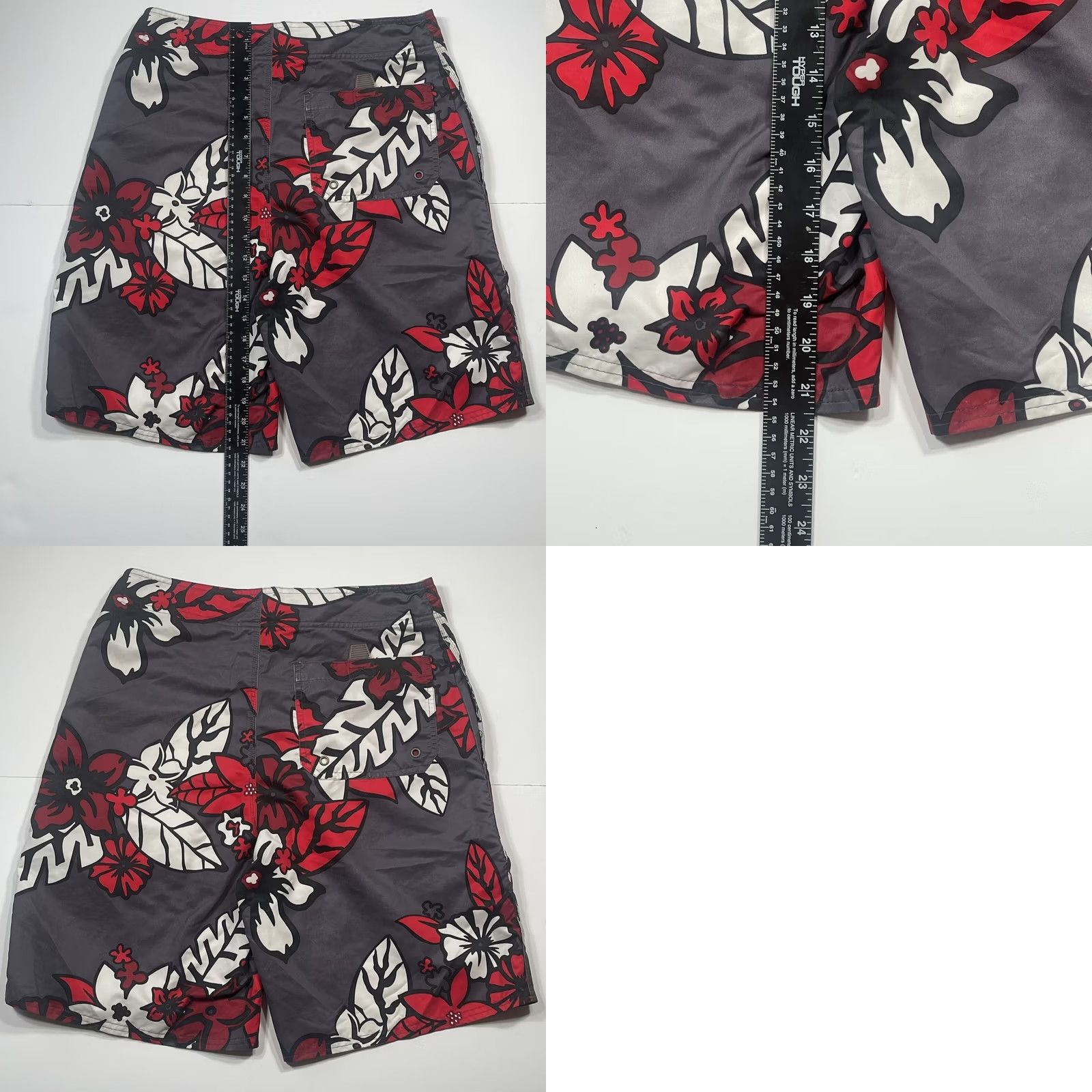 Vintage No Boundaries Swim Trunks Shorts Men’s Size 30 Gray Red White Athletic Polyester Size US 30 / EU 46 - 8 Thumbnail