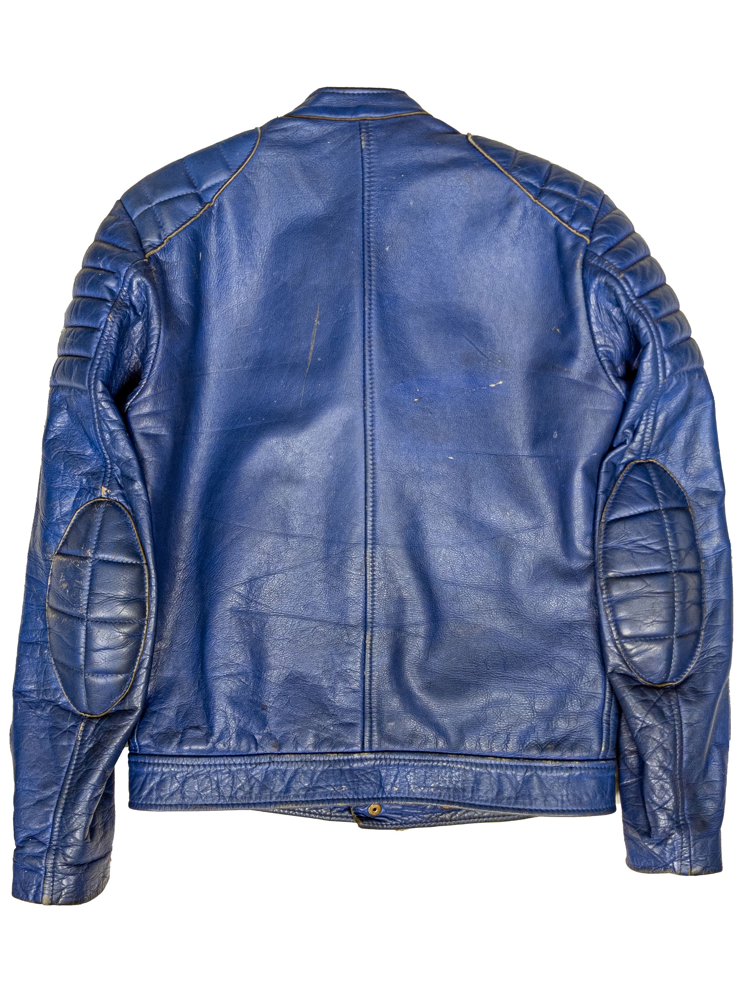 Vintage Vintage 70s Kershaw Blue Leather Motorcycle Biker Jacket Size US XS / EU 42 / 0 - 4 Thumbnail