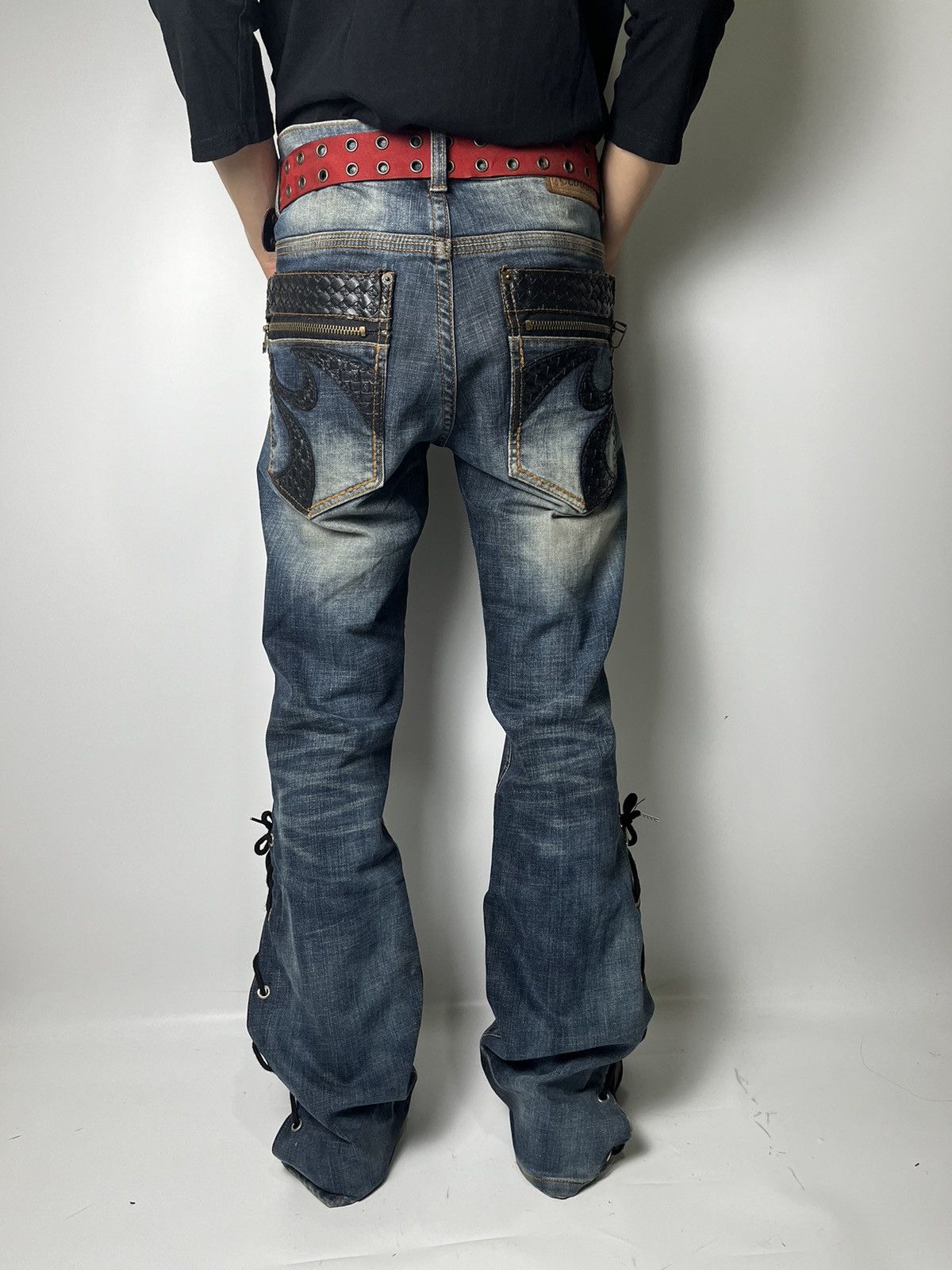Japanese Brand Lace up flare clouds72 jeans ifsixwasnine lgb style Size US 32 / EU 48 - 6 Thumbnail