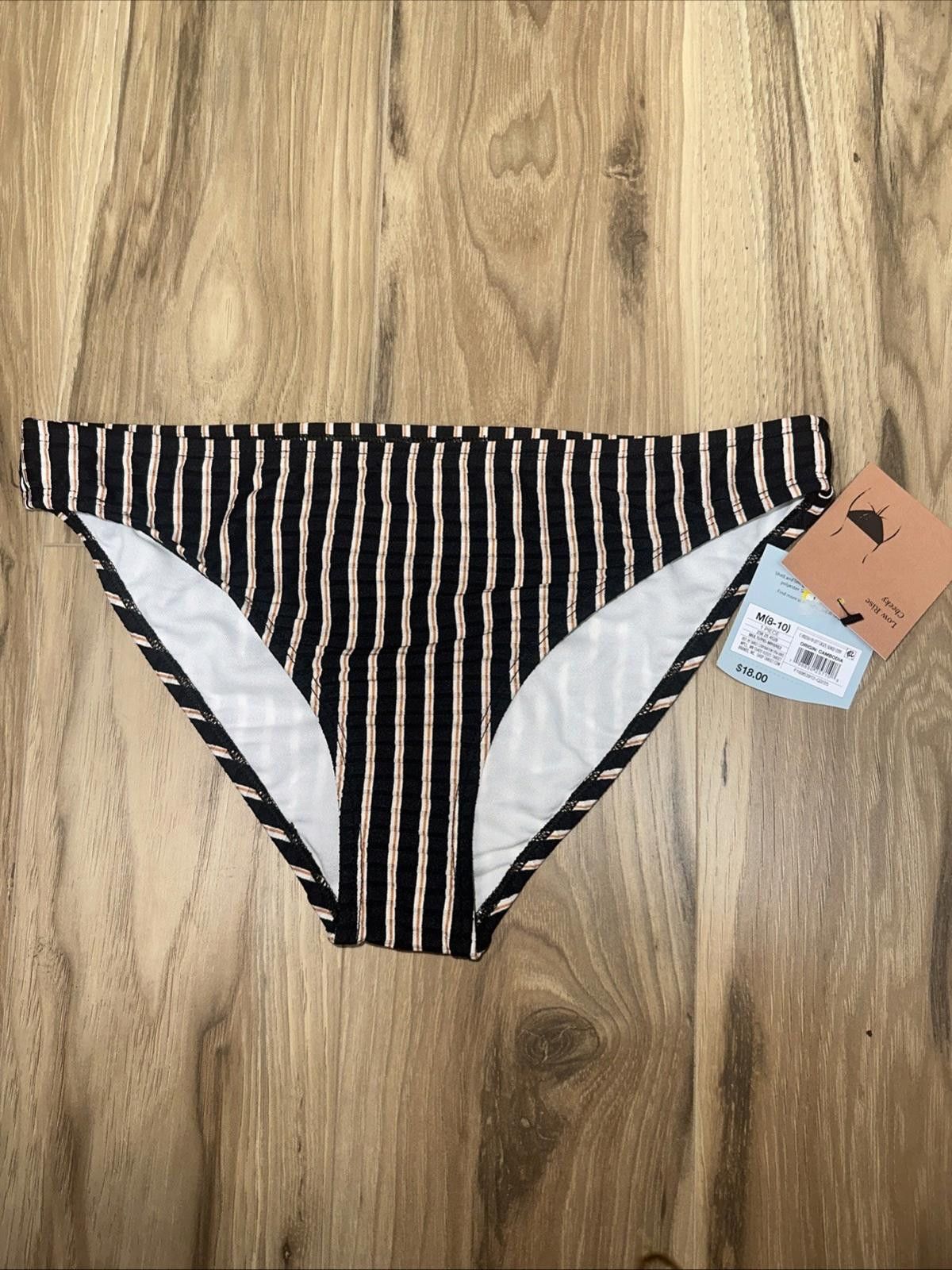 Other Shade & Shore M 8/10 Ribbed Low Rise Cheeky Bikini Bottom Size ONE SIZE - 1 Thumbnail
