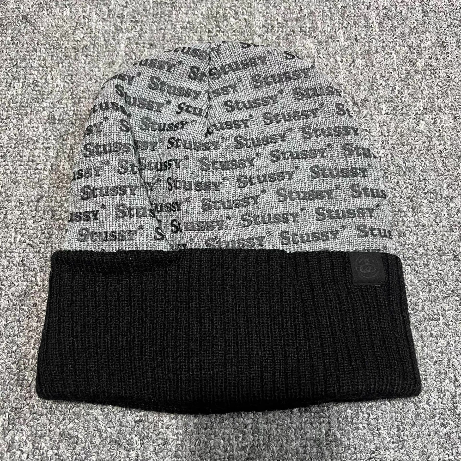 Stussy Stussy All-Over Logo Print Knit Beanie Q7 Size ONE SIZE - 8 Thumbnail