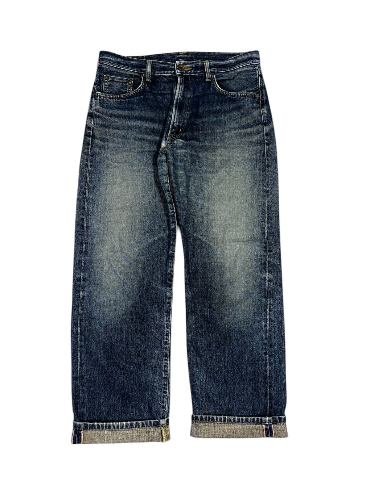Edwin RARE 90s EDWIN 505XX DISTRESSED SELVEDGE REDLINE DENIM JEANS Size US 34 / EU 50 - 1 Thumbnail