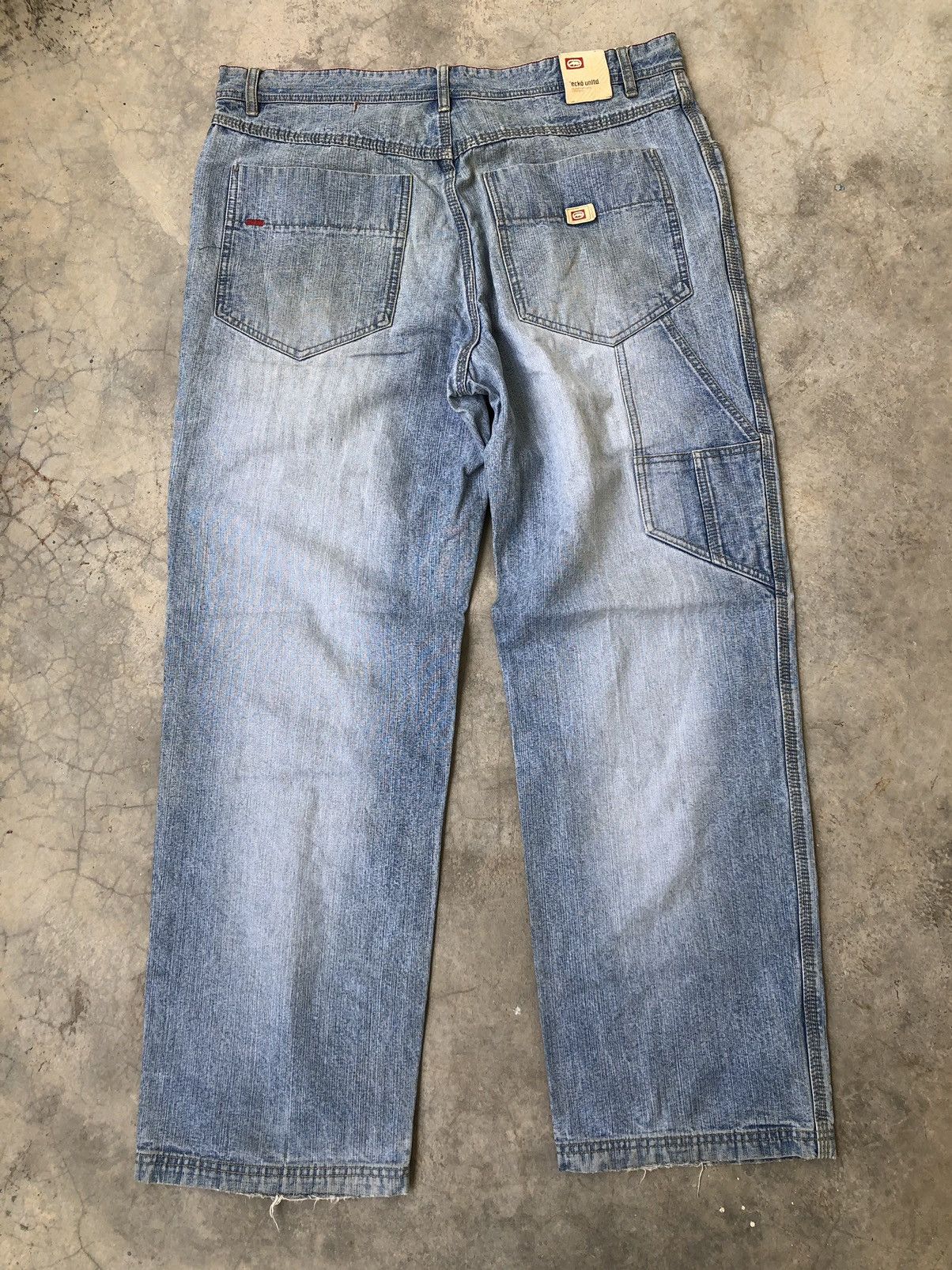 Fubu Ecko Unltd Y2K Loose Fit Light Blue Baggy Denim Size US 38 / EU 54 - 6 Thumbnail