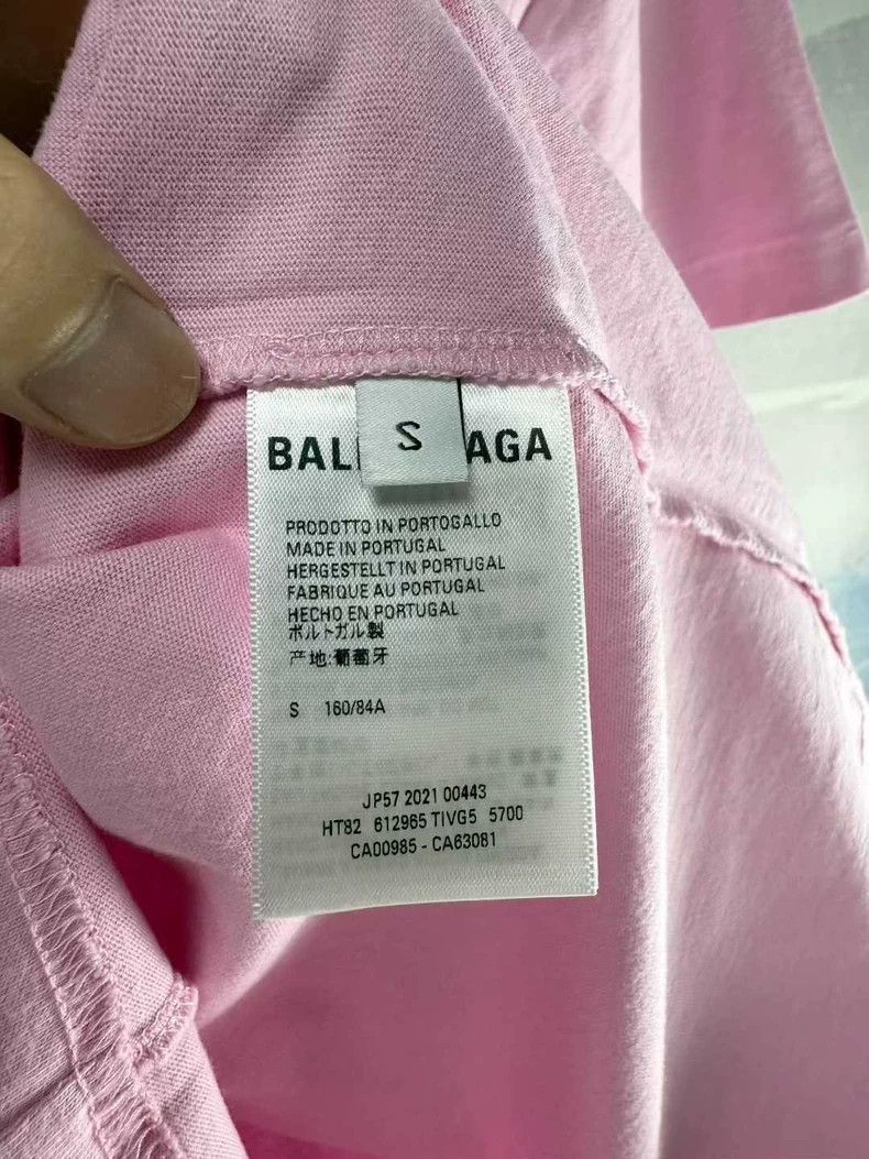 Balenciaga Balenciaga Pink Front and Back Letter Logo Short Sleeve Size S / US 4 / IT 40 - 4 Thumbnail