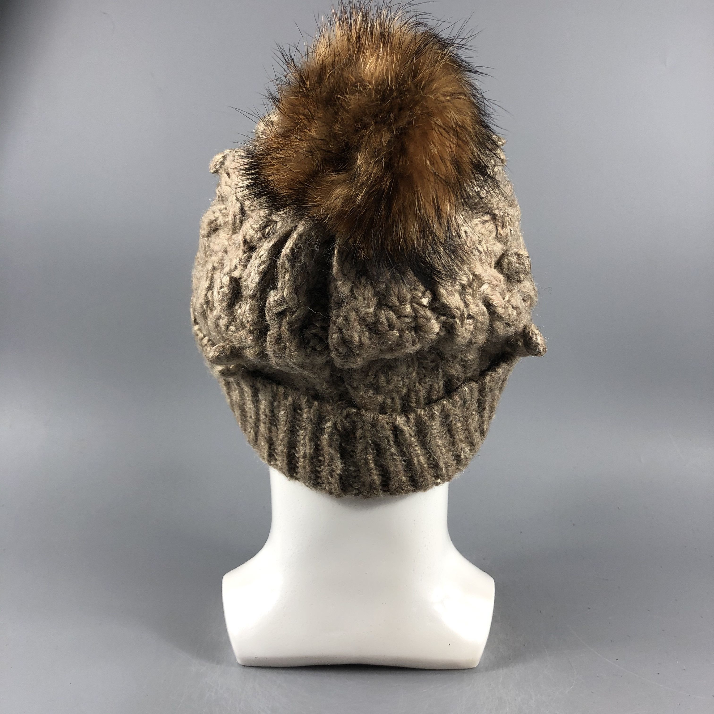Vintage Aran Isle PomPom Beanie Snow Hat Snow Cap -D330 Size ONE SIZE - 2 Thumbnail