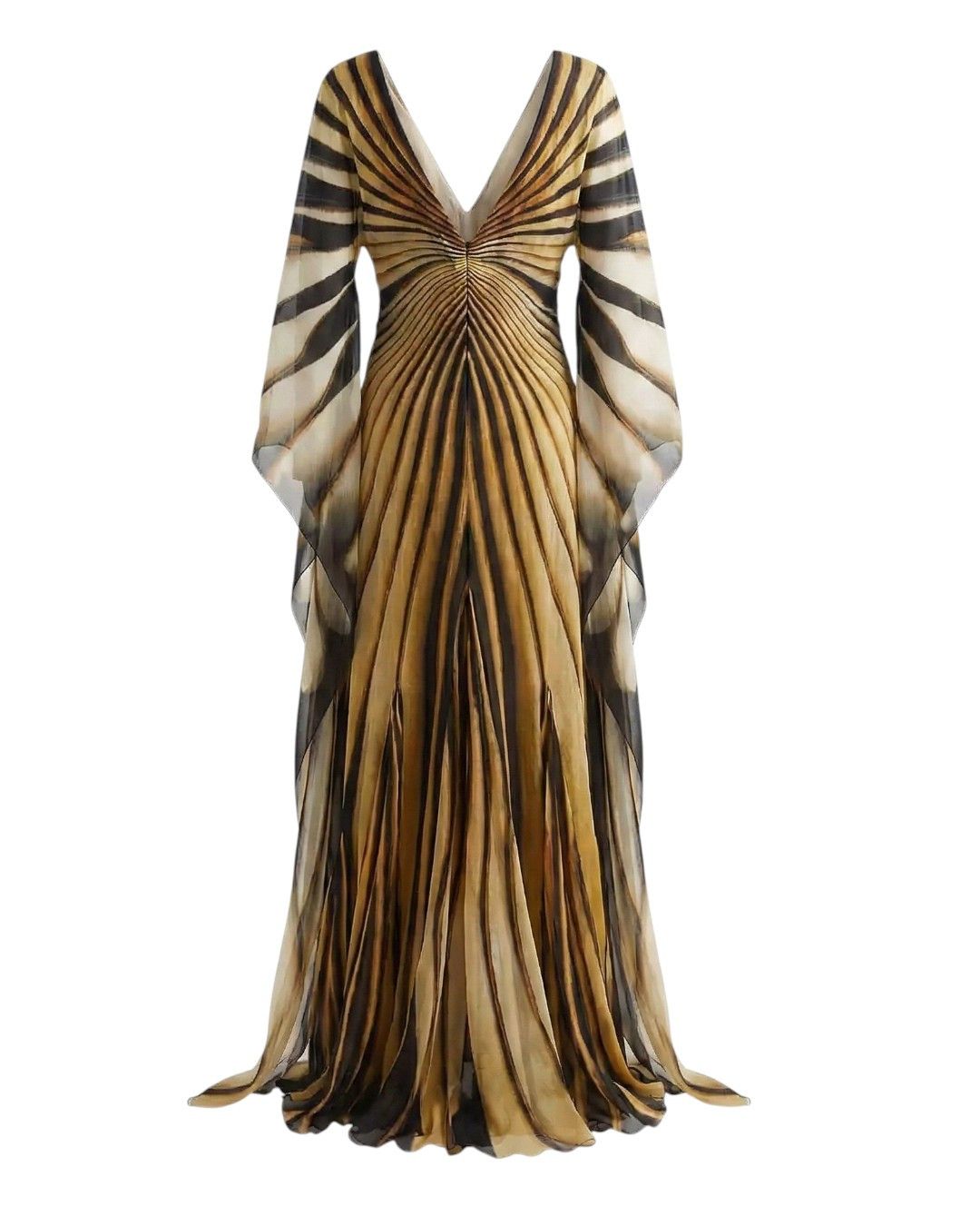 Roberto Cavalli S/S 2007 ARCHIVE BUTTERFLY SILK GOWN Size M / US 6-8 / IT 42-44 - 5 Thumbnail