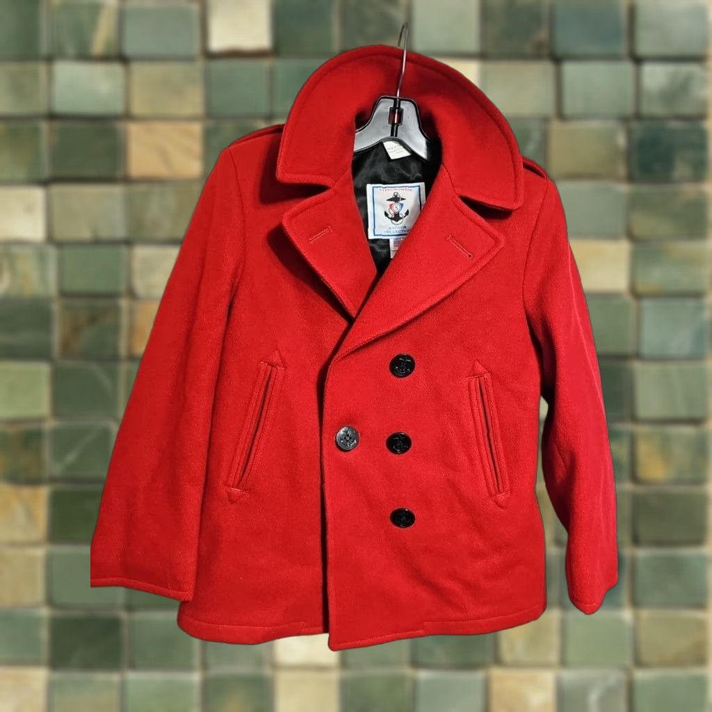 Doublet VINTAGE Sterlingwear Pea Coat Women Red Wool Double Breasted Size 8s Womens Coat Size M / US 6-8 / IT 42-44 - 1 Thumbnail