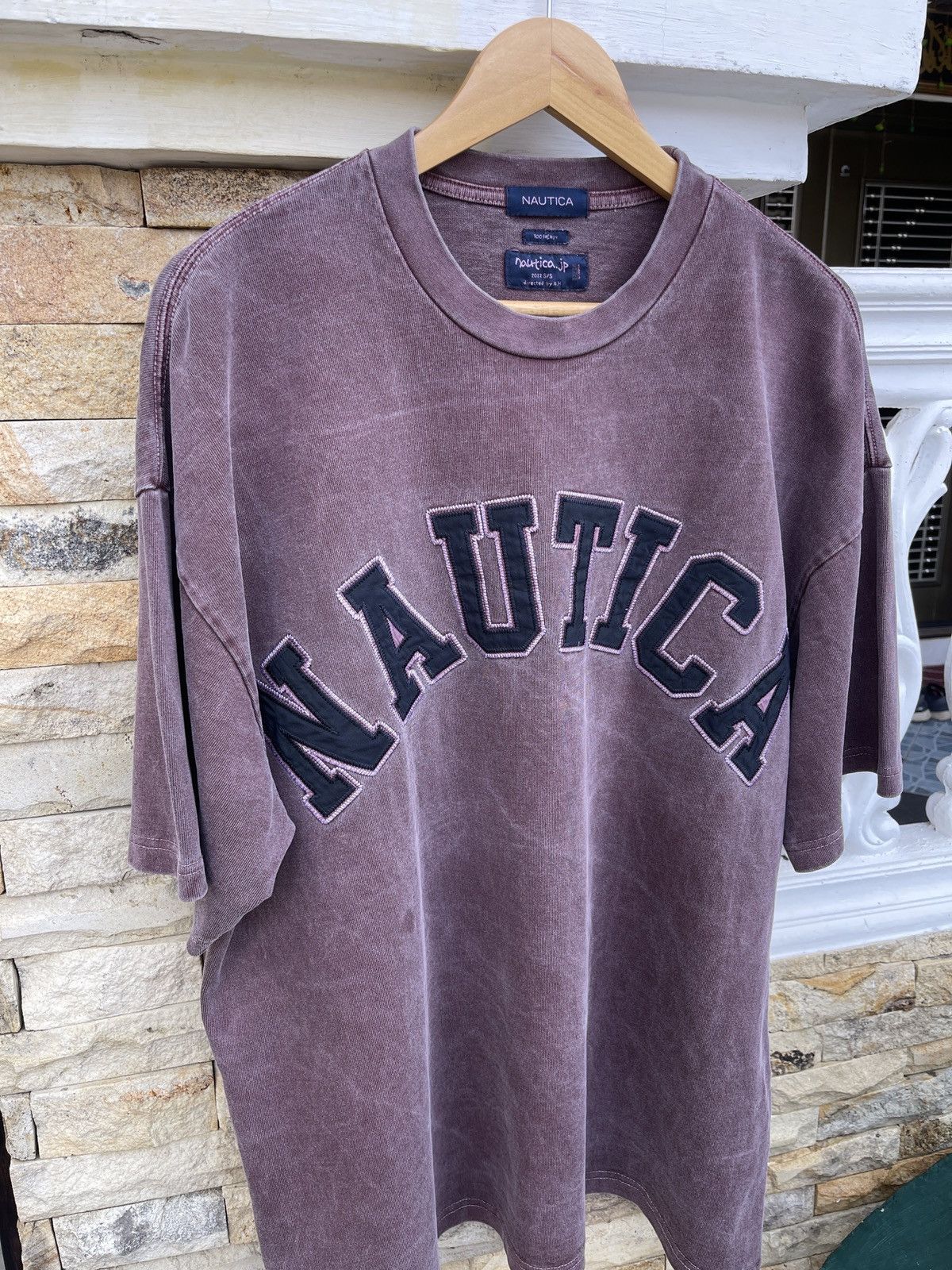 Nautica Rare🔥Nautica JP Spell Out Logo T-Shirt stone Wash Size US XL / EU 56 / 4 - 1 Thumbnail