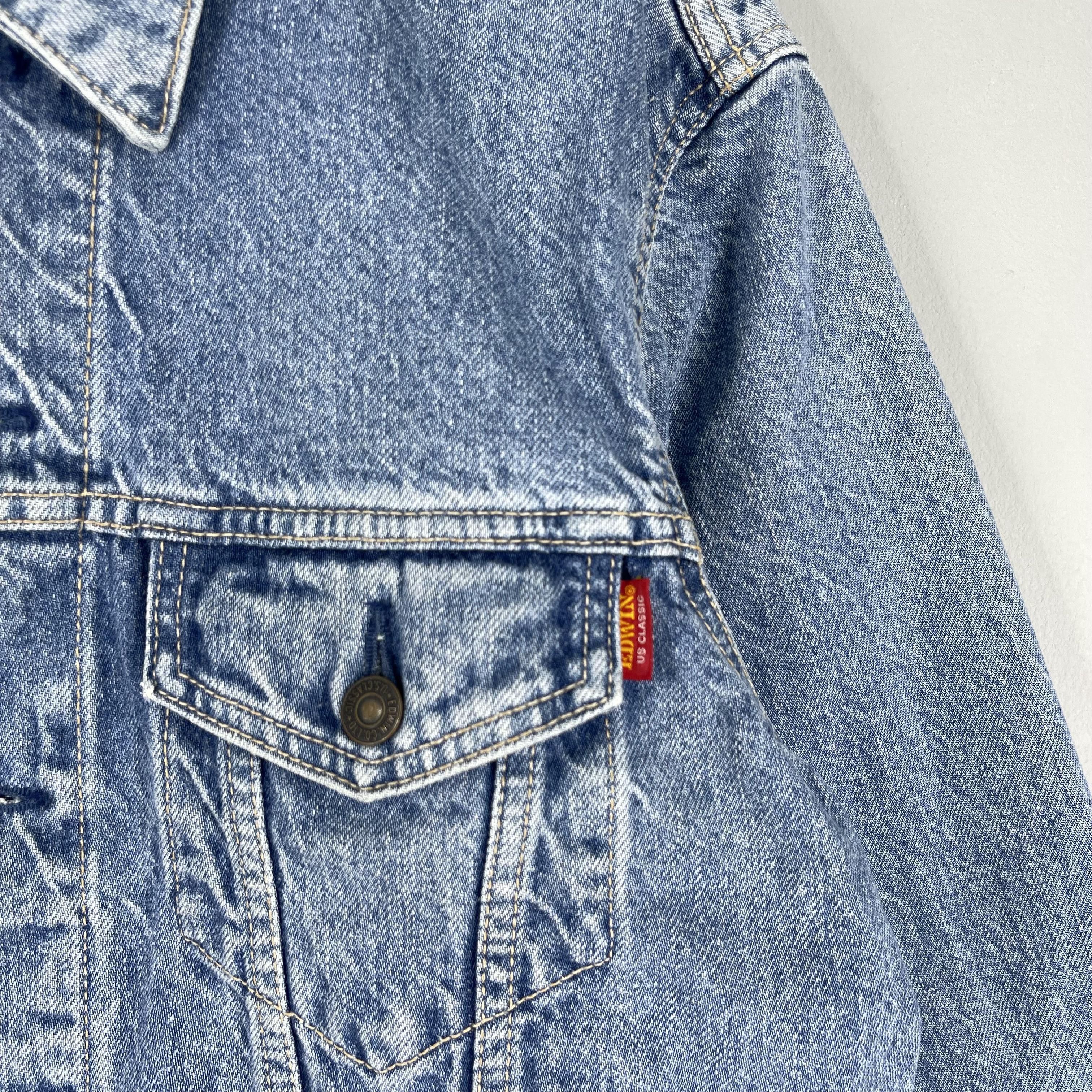 Edwin Vintage 90s EDWIN Usa Classic Denim Trucker Mid Wash Jacket Size US M / EU 48-50 / 2 - 3 Thumbnail