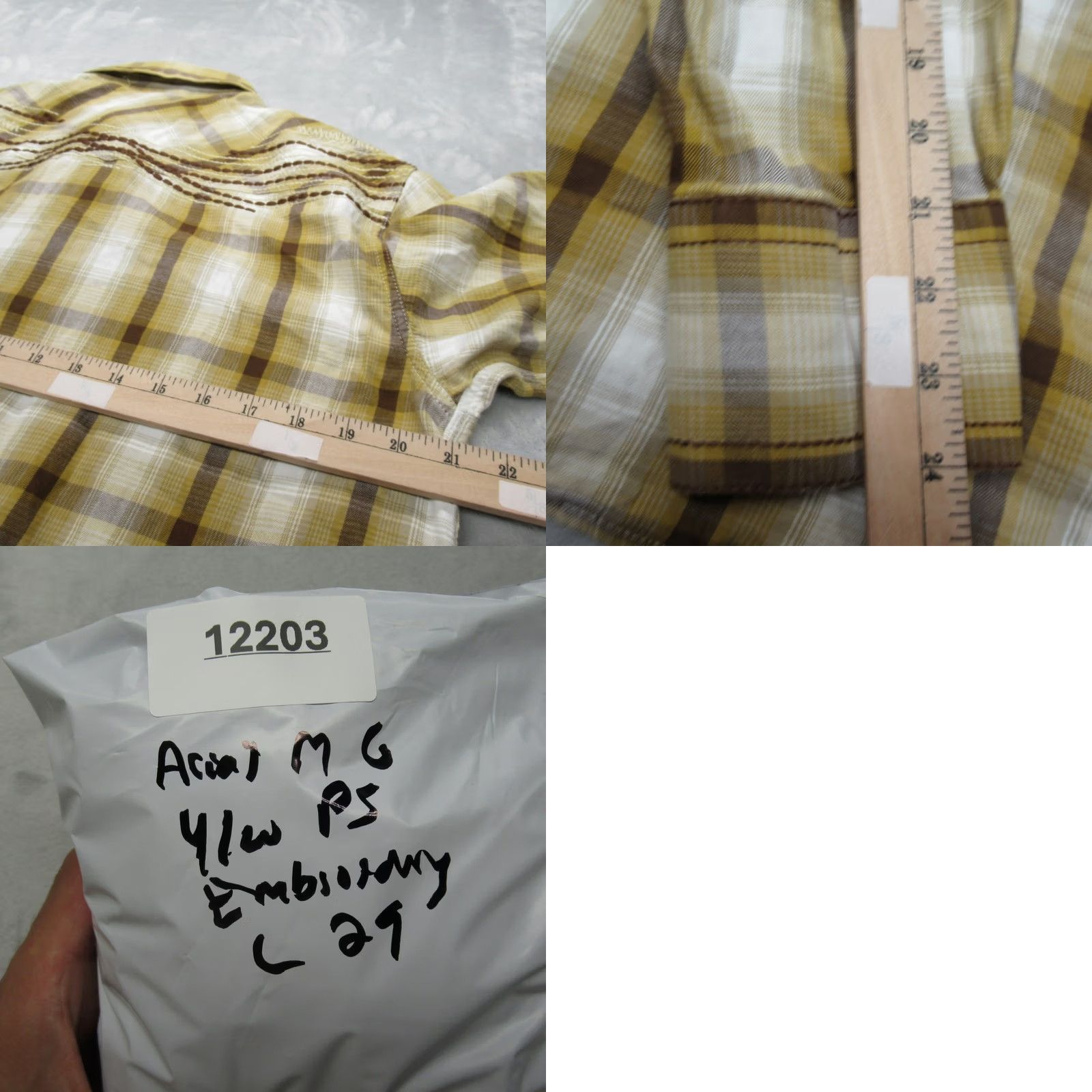 Ariat Ariat Shirt Men Medium Yellow Plaid Long Sleeve Embroidered Button-Up Western Vintage: No Size US M / EU 48-50 / 2 - 9 Thumbnail