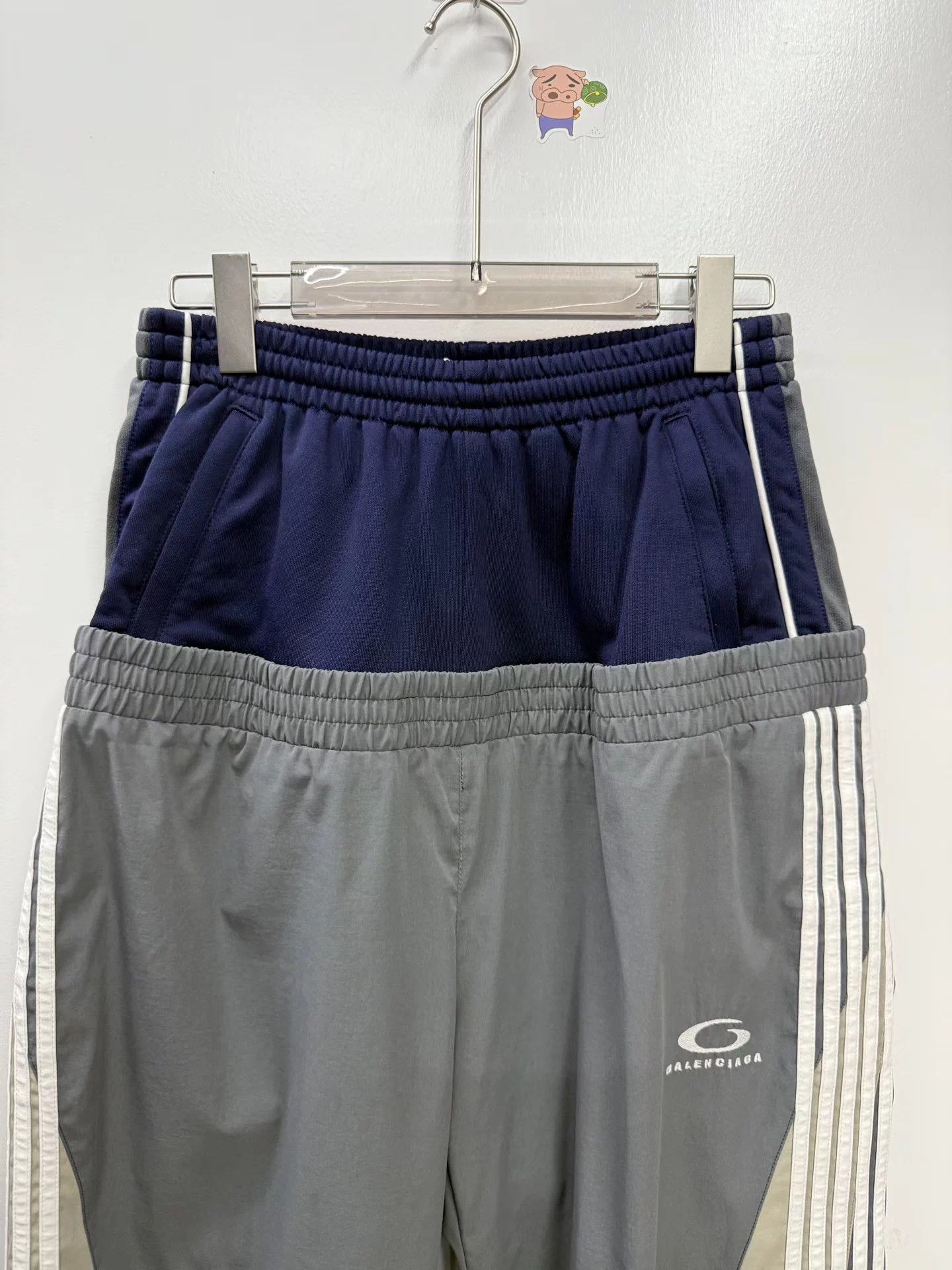 Balenciaga Balenciaga 2-Waist Gray-Blue Colorblock XS Pants New Size US 26 / EU 42 - 2 Thumbnail