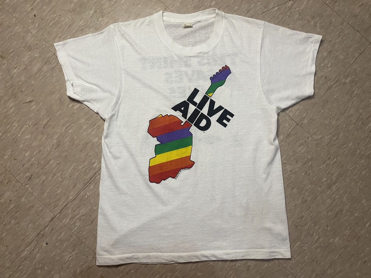 Band Tees × Vintage Vintage live aid foundation 1985 tour t-shirt Size US L / EU 52-54 / 3 - 5 Thumbnail