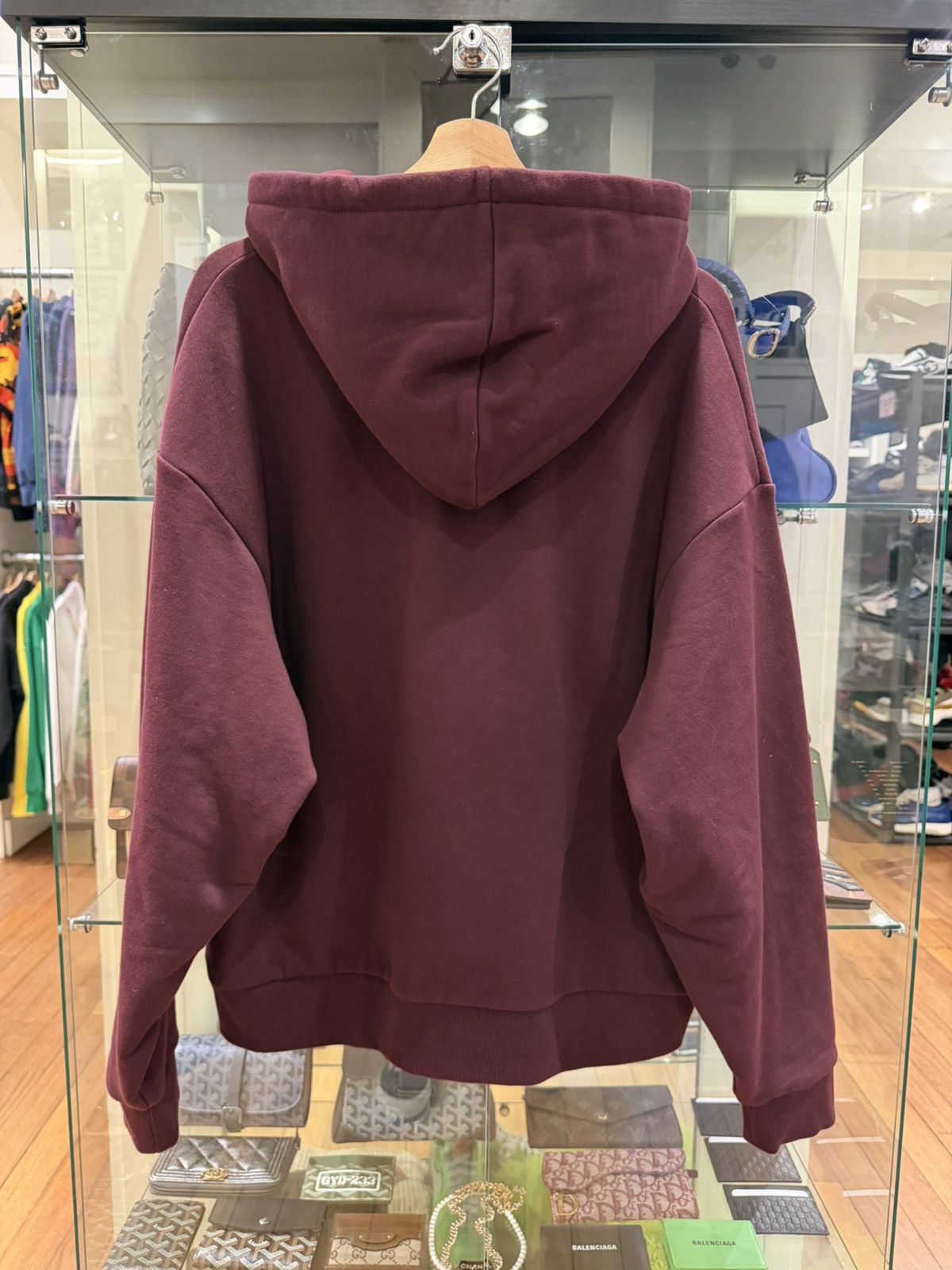 Kith Kith Velour Box Logo Hoodie - Burgundy Size US L / EU 52-54 / 3 - 2 Thumbnail
